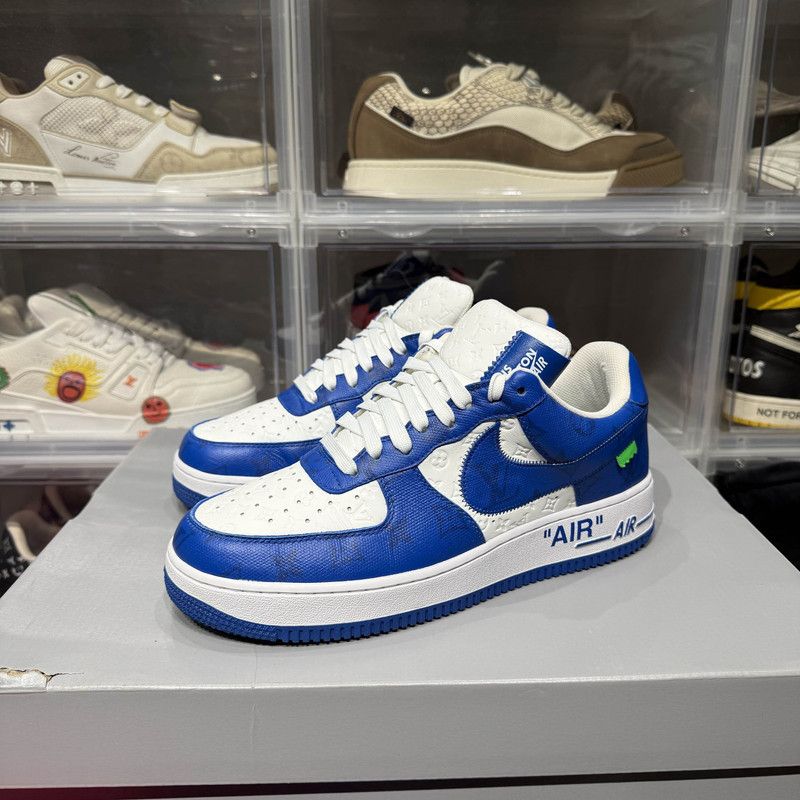 Louis Vuitton Nike x Louis Vuitton Blue and White Sneakers 0079 Size US 9 / EU 42 - 1 Thumbnail