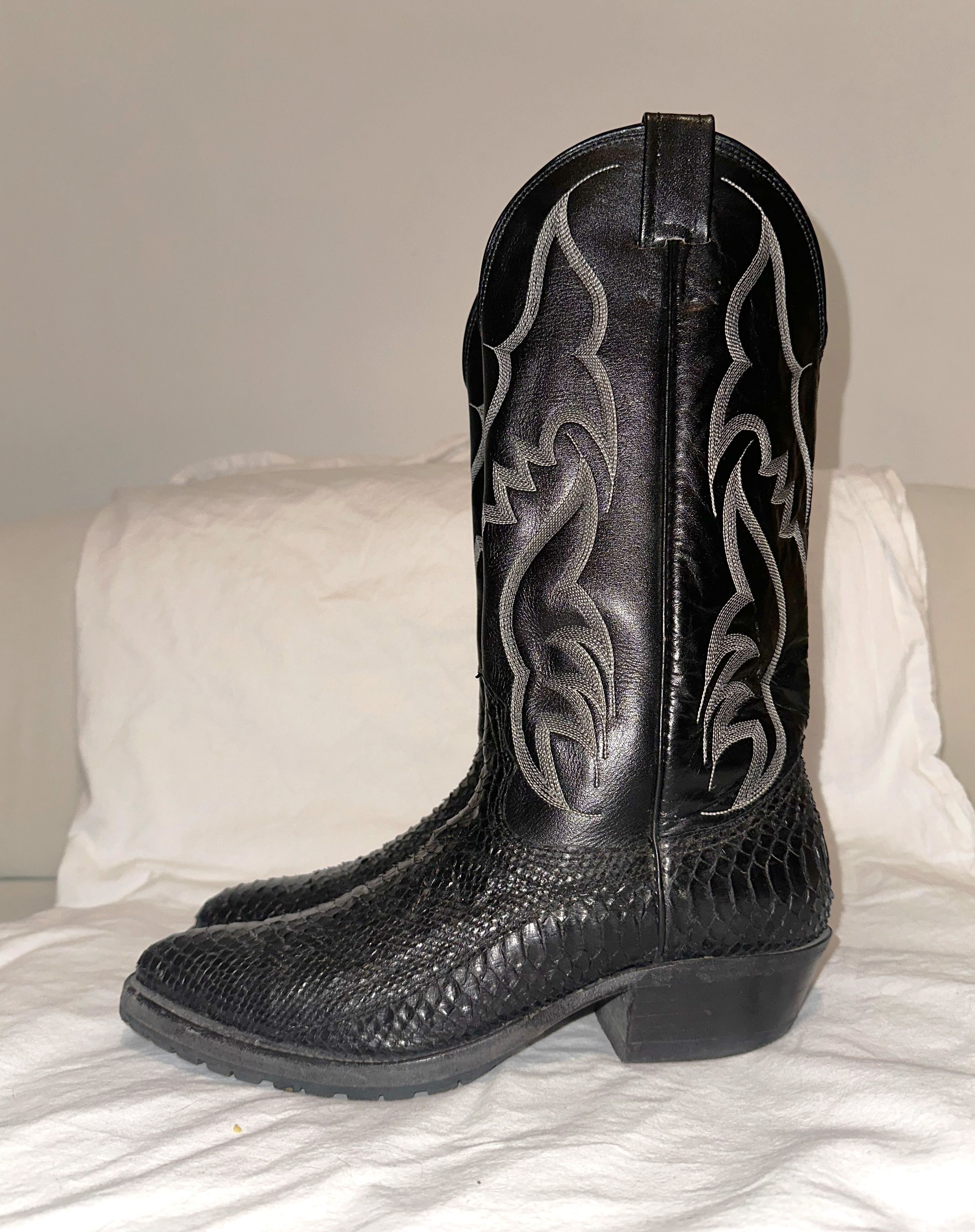 Nocona Boots Vintage Python Snakeskin Cowboy Boots Size US 7.5 / EU 40-41 - 1 Thumbnail