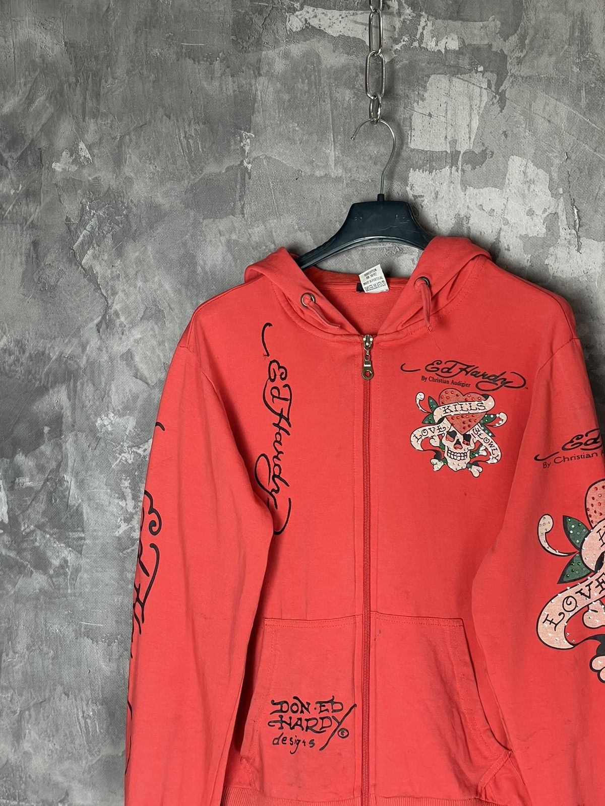 Christian Audigier × Ed Hardy × Japanese Brand Christian Audigier Ed Hardy Zip up Hoodie rare Size S / US 4 / IT 40 - 4 Thumbnail