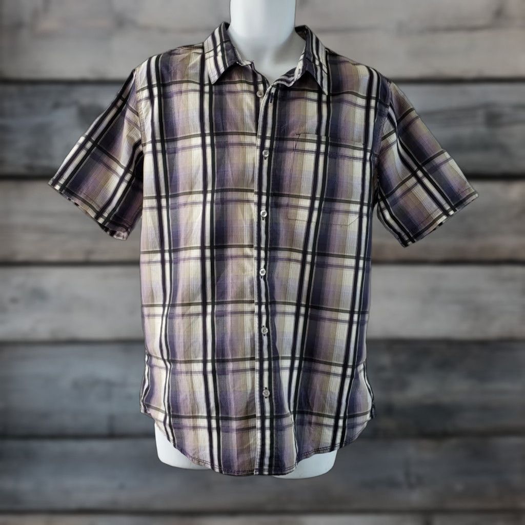 Prana Prana Mens Button Up Shirt Sz M Purple Plaid Cotton Blend Shirt Men Medium Purple Plaid Cotton Blend Size US M / EU 48-50 / 2 - 1 Thumbnail