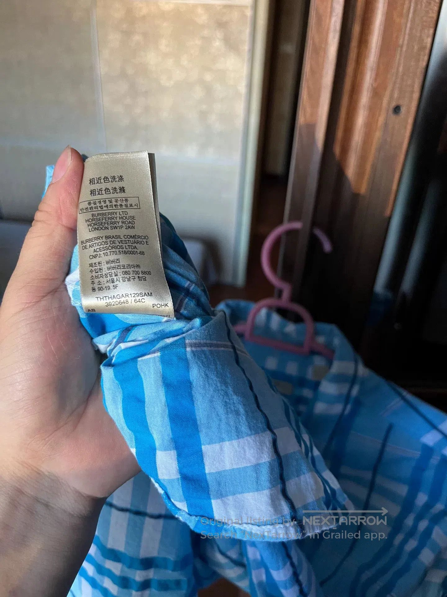 Burberry Burberry Blue Check Cotton Shirt. Size US M / EU 48-50 / 2 - 6 Thumbnail