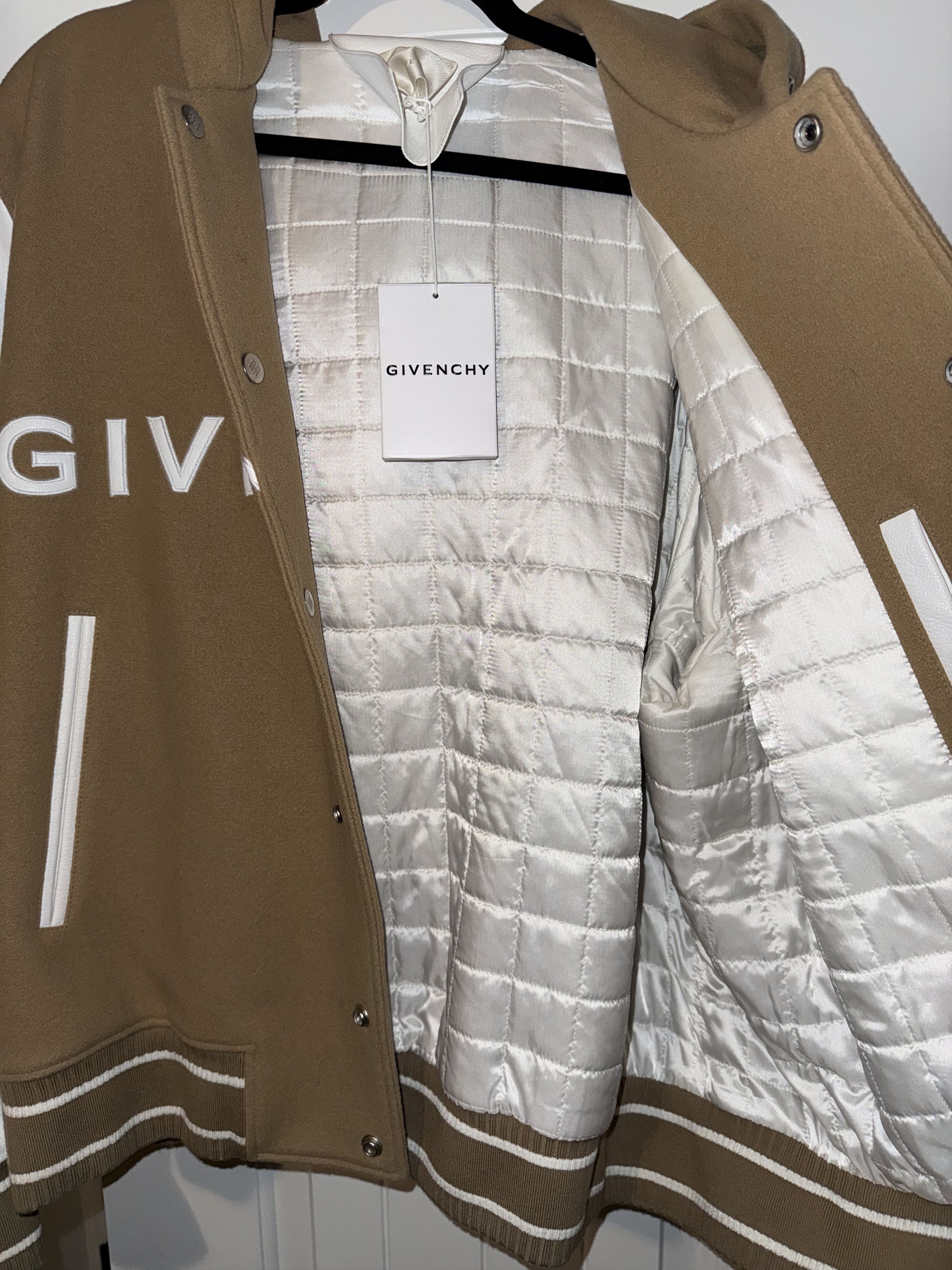 Givenchy Givenchy Hooded Wool & Leather Varsity Jacket Size US XL / EU 56 / 4 - 7 Thumbnail