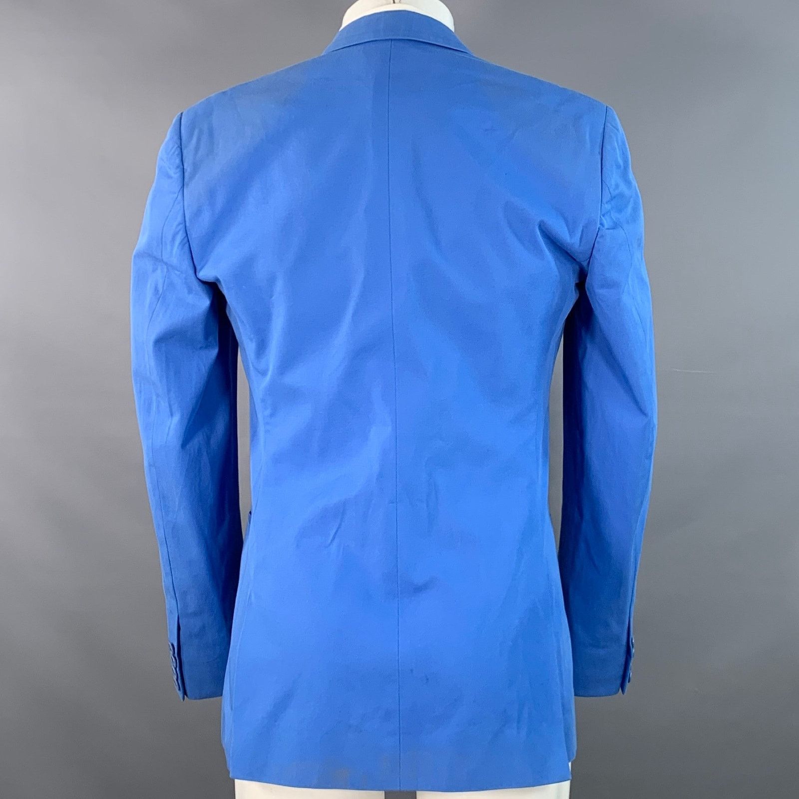 Calvin Klein Blue Cotton Twill Notch Lapel Single Button Sport Coat Size 36R - 3 Thumbnail