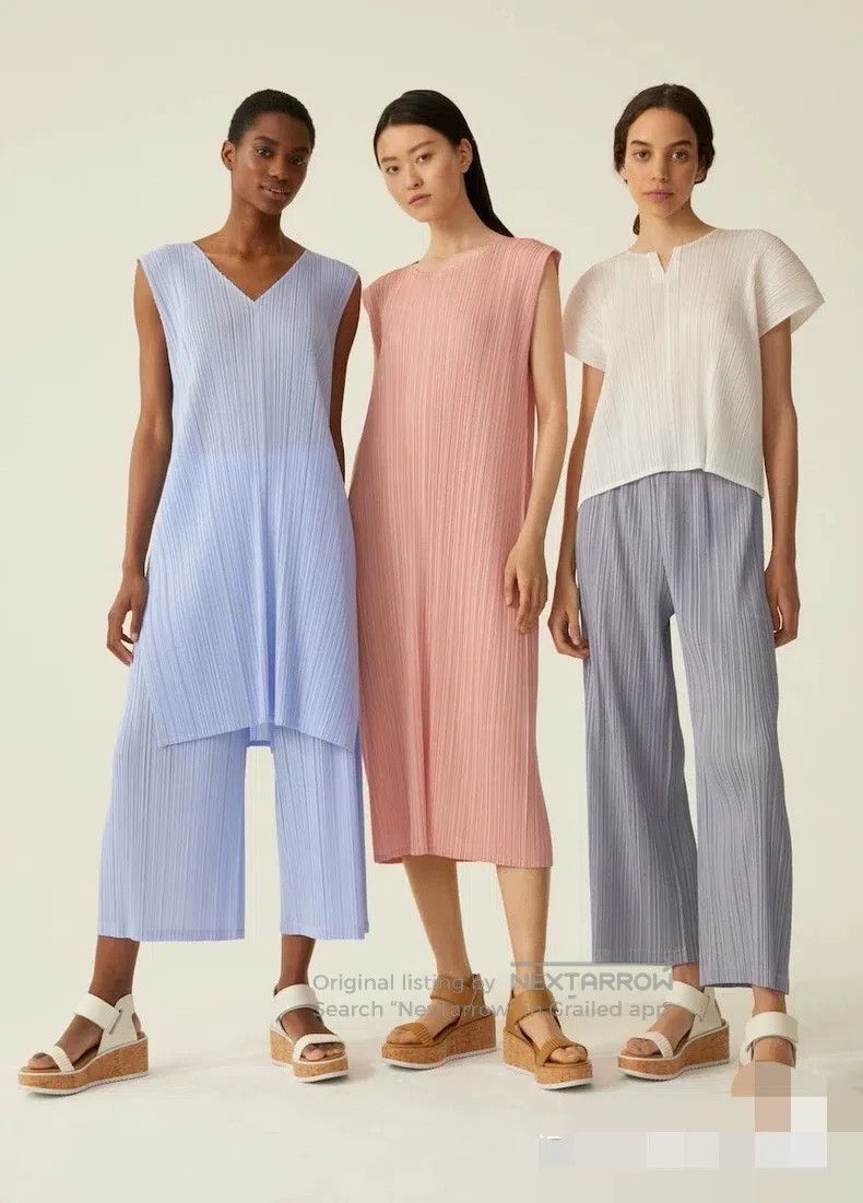 Issey Miyake Issey Miyake Elegant V-neck Long Top Size L / US 10 / IT 46 - 2 Thumbnail