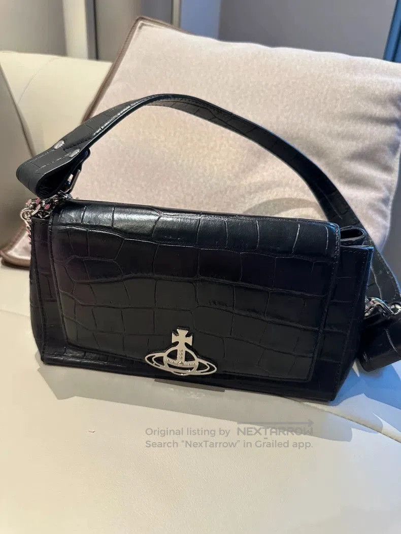 Vivienne Westwood Vivienne Westwood Hazel Black Croc Bag. Size ONE SIZE - 8 Thumbnail