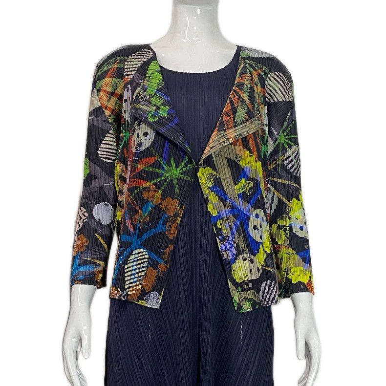 Issey Miyake Issey Miyake size:3 Green pleated tropical rainforest long Size XS / US 0-2 / IT 36-38 - 1 Thumbnail