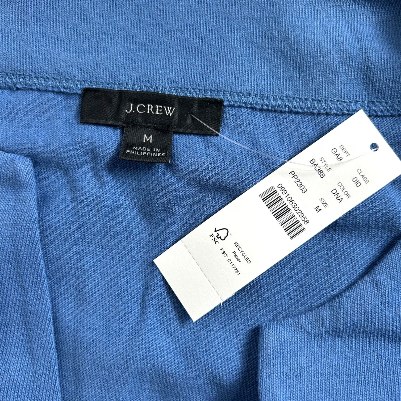 J.Crew NWT J.Crew Women Striped V-Neck Long Sleeve Tunic Top Medium Blue T-Shirt NWT BA38 Size M / US 6-8 / IT 42-44 - 3 Thumbnail