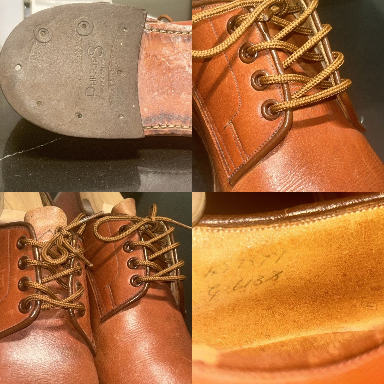Tricker's VINTAGE Trickers Derby Shoes Men's Size 9 Tan Brown Leather Woodstock Handmade England Designer Size US 9 / EU 42 - 11 Thumbnail