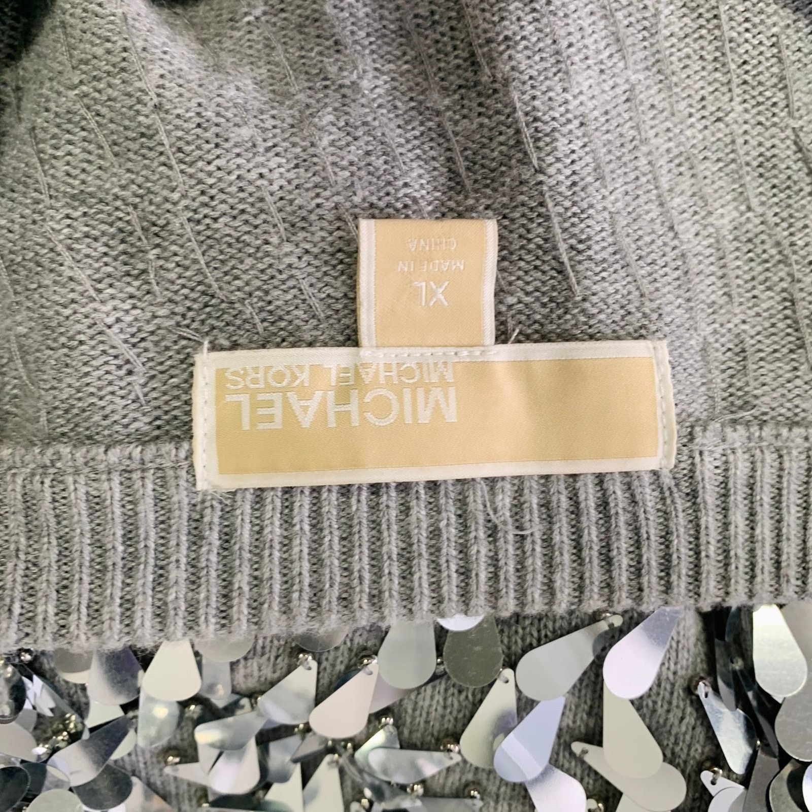 Michael Kors MICHAEL by MICHAEL KORS XL Grey Silver Cotton Blend Pullover Size XL / US 12-14 / IT 48-50 - 6 Thumbnail