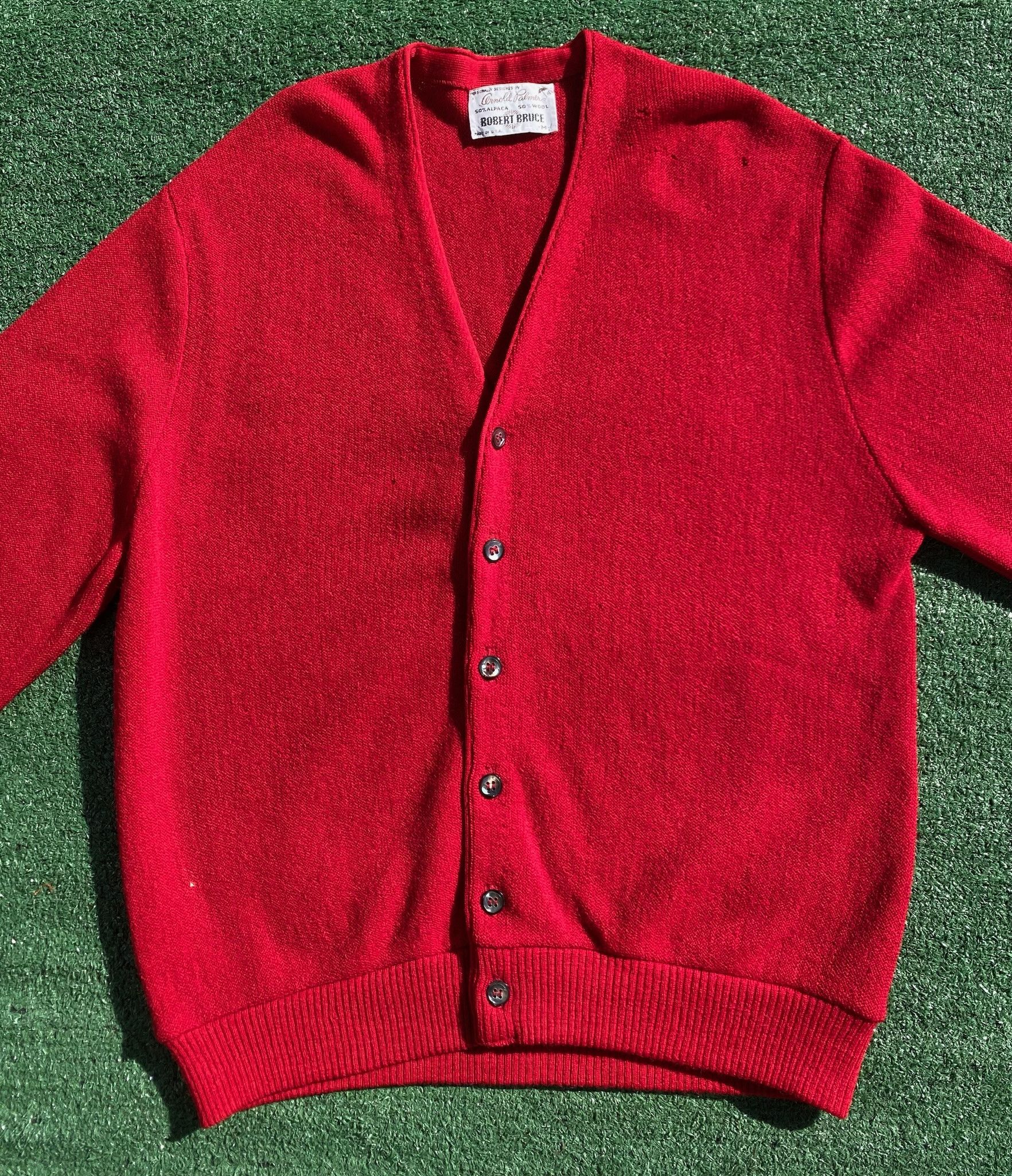 Vintage 60’s Arnold Palmer Alpaca Wool Distressed Cardigan Medium Size US M / EU 48-50 / 2 - 3 Thumbnail