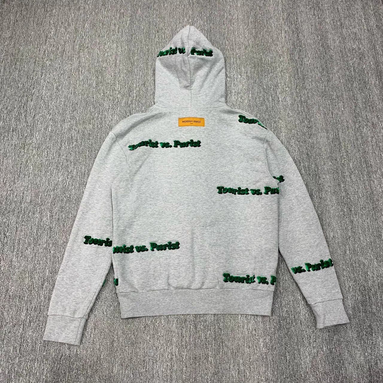 Louis Vuitton Gray Text Flocked Hoodie S 95 New Size US S / EU 44-46 / 1 - 2 Thumbnail