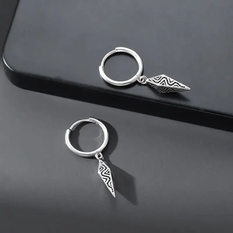 Jewelry × Vintage Vintage Geometry Pattern Cone 925 Sterling Silver Earrings Size ONE SIZE - 3 Thumbnail