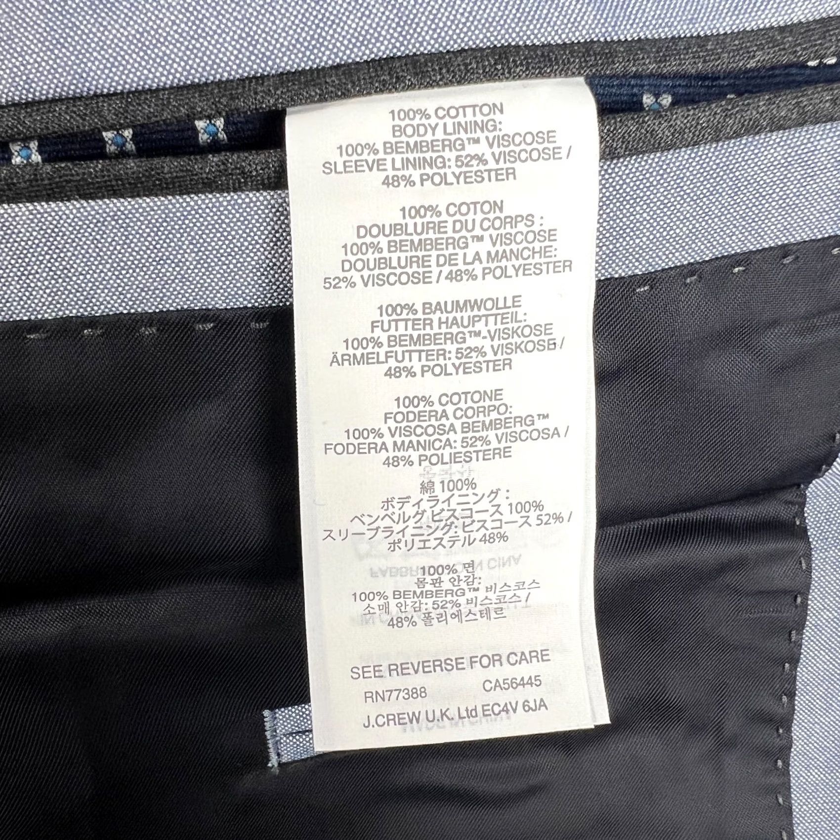 J.Crew J.CREW Carpini Cotton Sport Coat Blazer Mens Blue Suit Jacket - 40R Size 40R - 5 Thumbnail