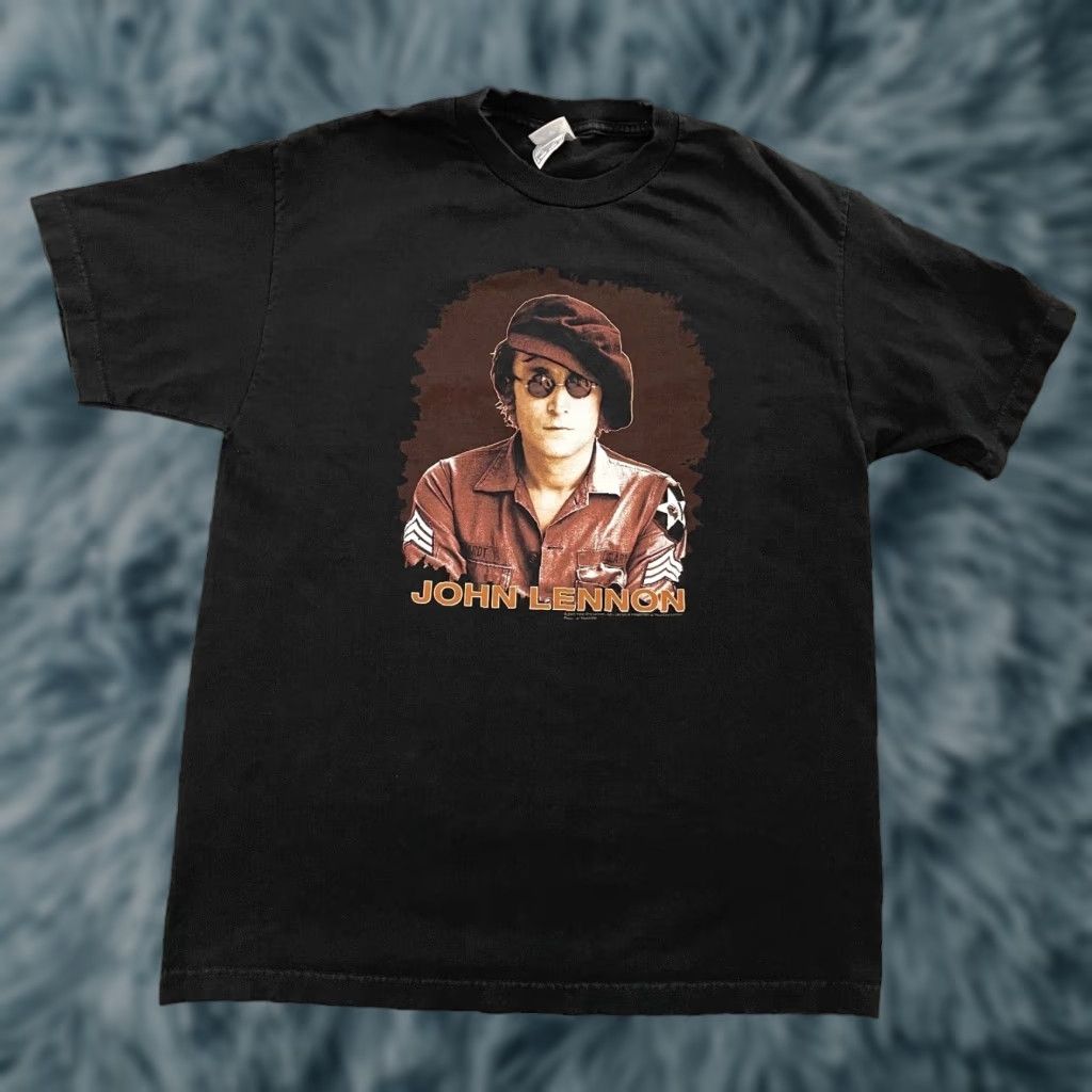 Logo 7 VINTAGE John Lennon Military T-Shirt Adult Large Black Graphic Print 2005 US Army Mens L Size US L / EU 52-54 / 3 - 1 Thumbnail
