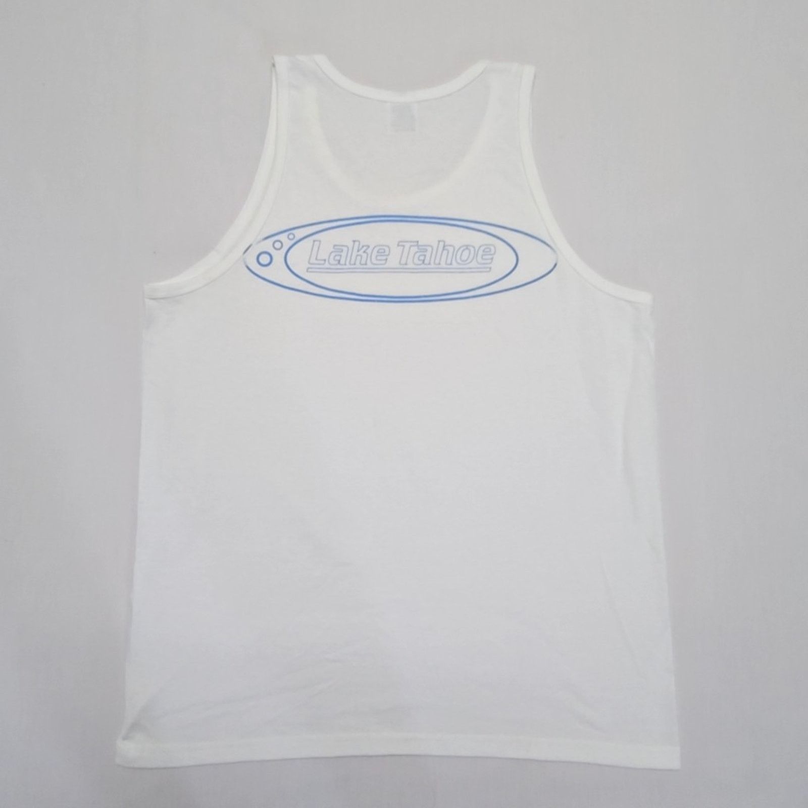 Anvil Vintage Lake Tahoe Tank Top Large White Graphic Tee Size US L / EU 52-54 / 3 - 1 Thumbnail