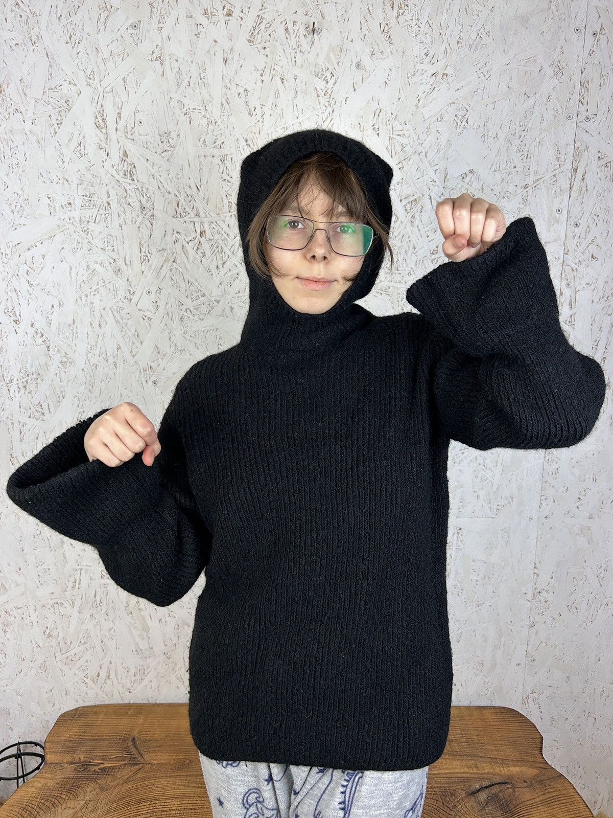 Yohji Yamamoto Yohji Yamamoto Y’s Ninja Hood Cute Bear Ears Wool Hoodie Size M / US 6-8 / IT 42-44 - 10 Thumbnail