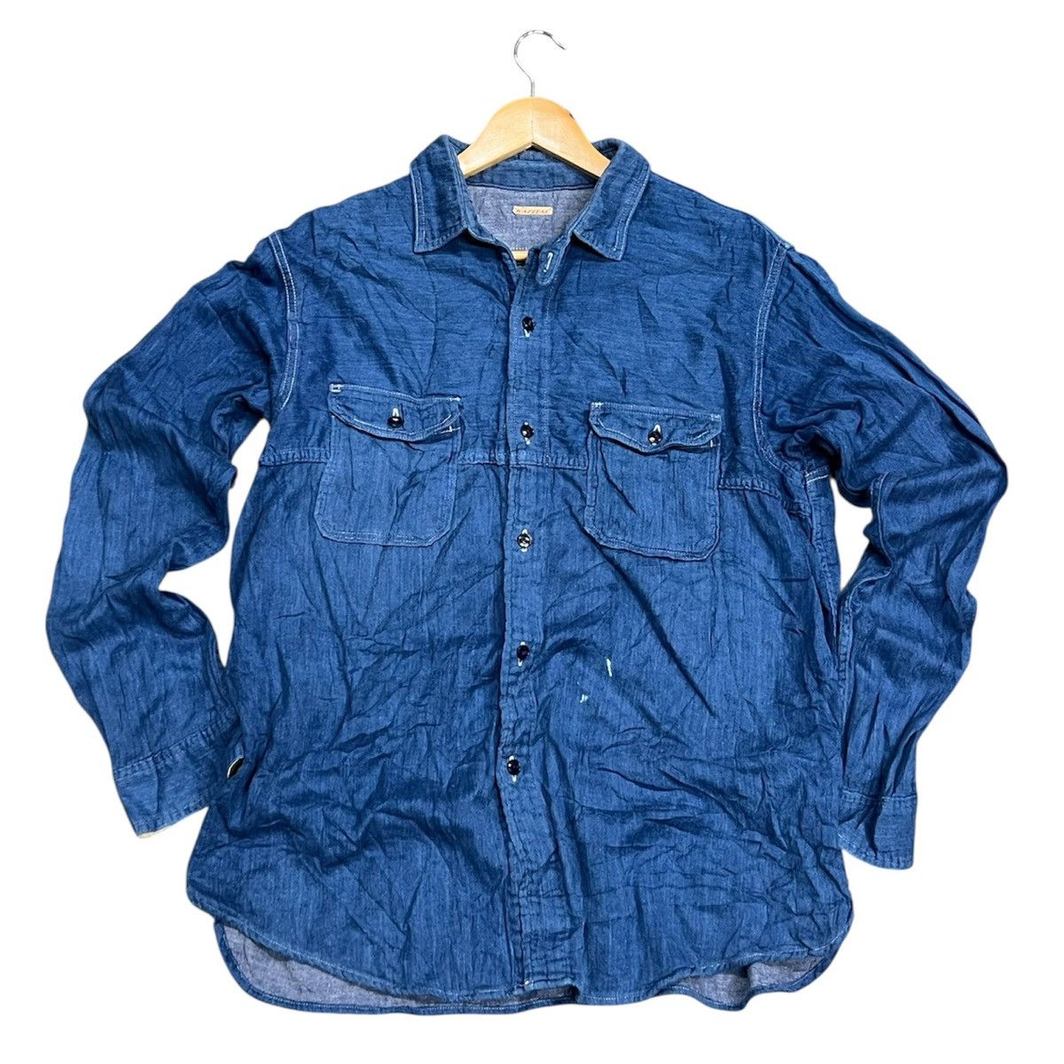 Kapital KAPITAL Indigo Workwear Shirt Size US XL / EU 56 / 4 - 1 Thumbnail