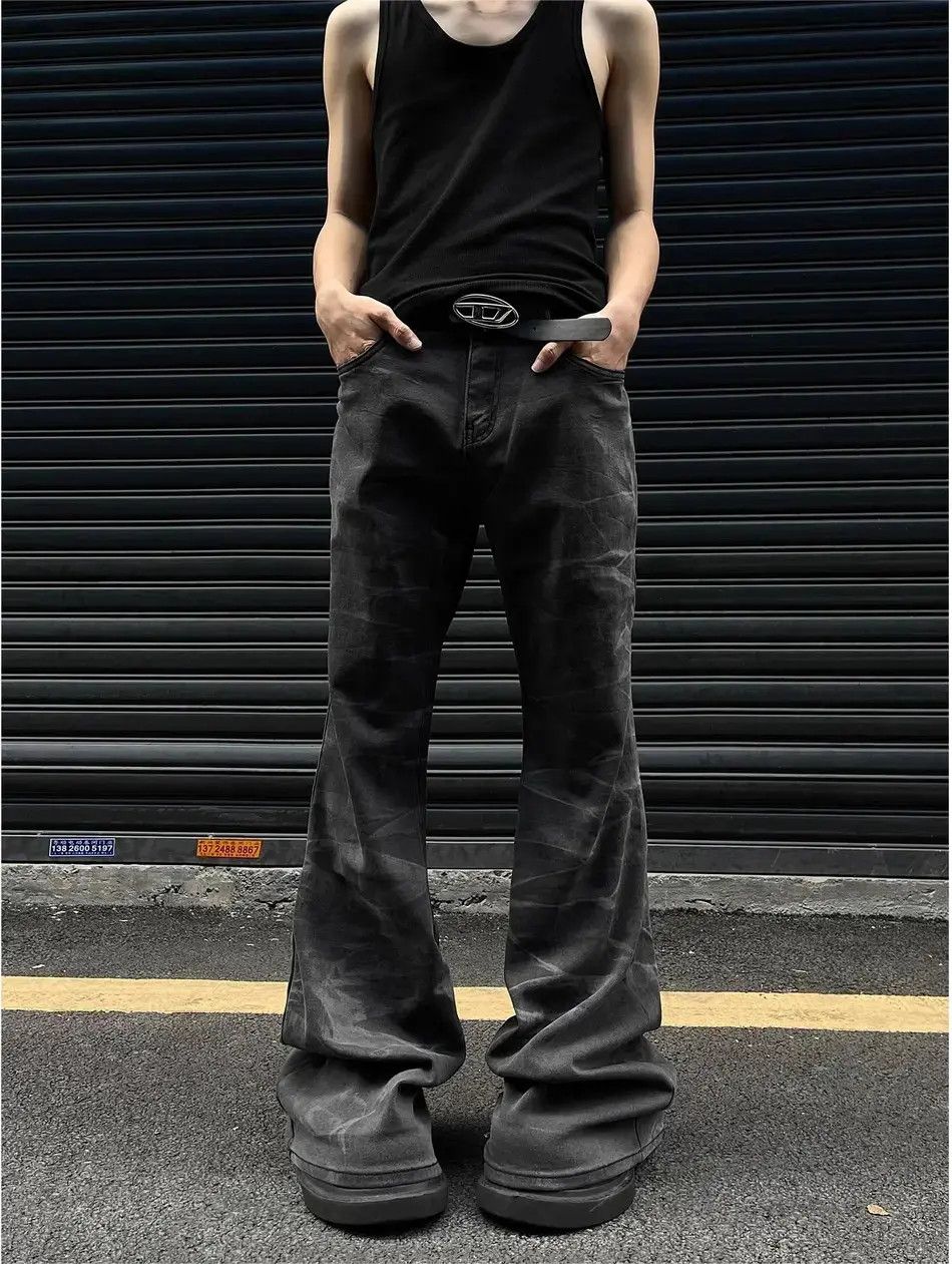 Japanese Brand Retro loose washed wave pattern jeans Size US 32 / EU 48 - 3 Thumbnail