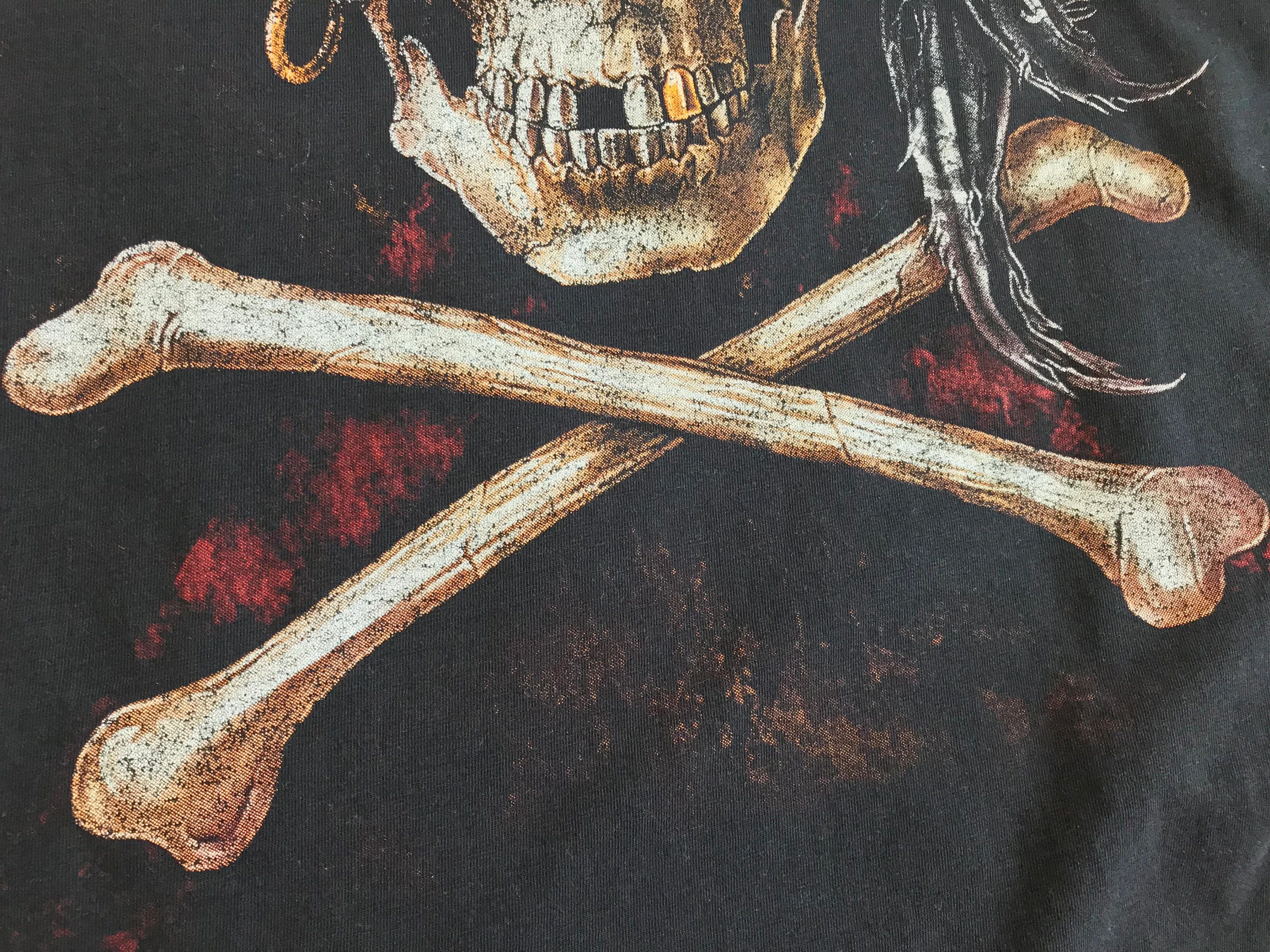 Vintage 90s ROCK EAGLE Pirate T shirt Single Stitch Tee Skull Flag Size US M / EU 48-50 / 2 - 9 Thumbnail