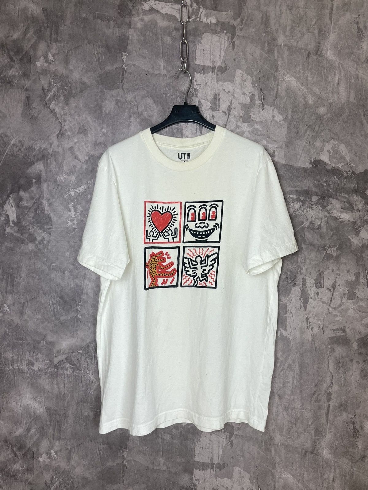 Keith Haring × Uniqlo Keith Haring Uniqlo White Graphic Coloured Print T Shirt Tee Size US M / EU 48-50 / 2 - 1 Thumbnail