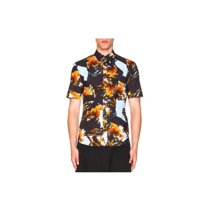 Givenchy Givenchy Men's Loose Printed Cotton Short-Sleeve Shirt Size US XXS / EU 40 - 1 Thumbnail