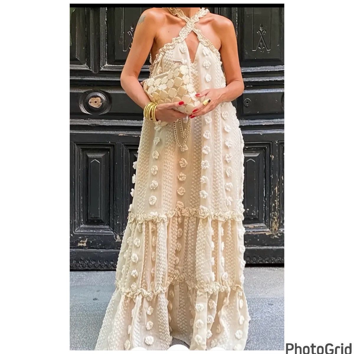Zara ZARA 3D Appliqués Maxi Dress S Size S / US 4 / IT 40 - 14 Thumbnail