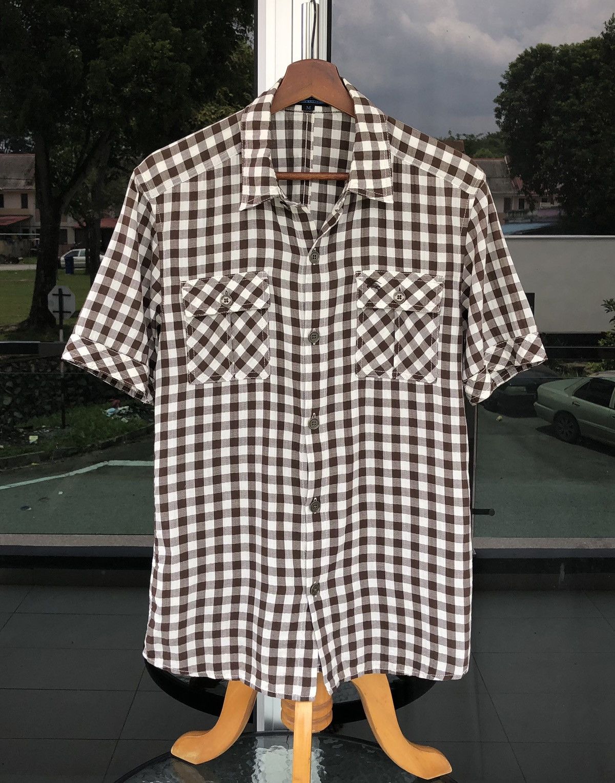Burberry Burberry London Blue Label Mens Checkered Short Sleeve Shirt Size US M / EU 48-50 / 2 - 1 Thumbnail