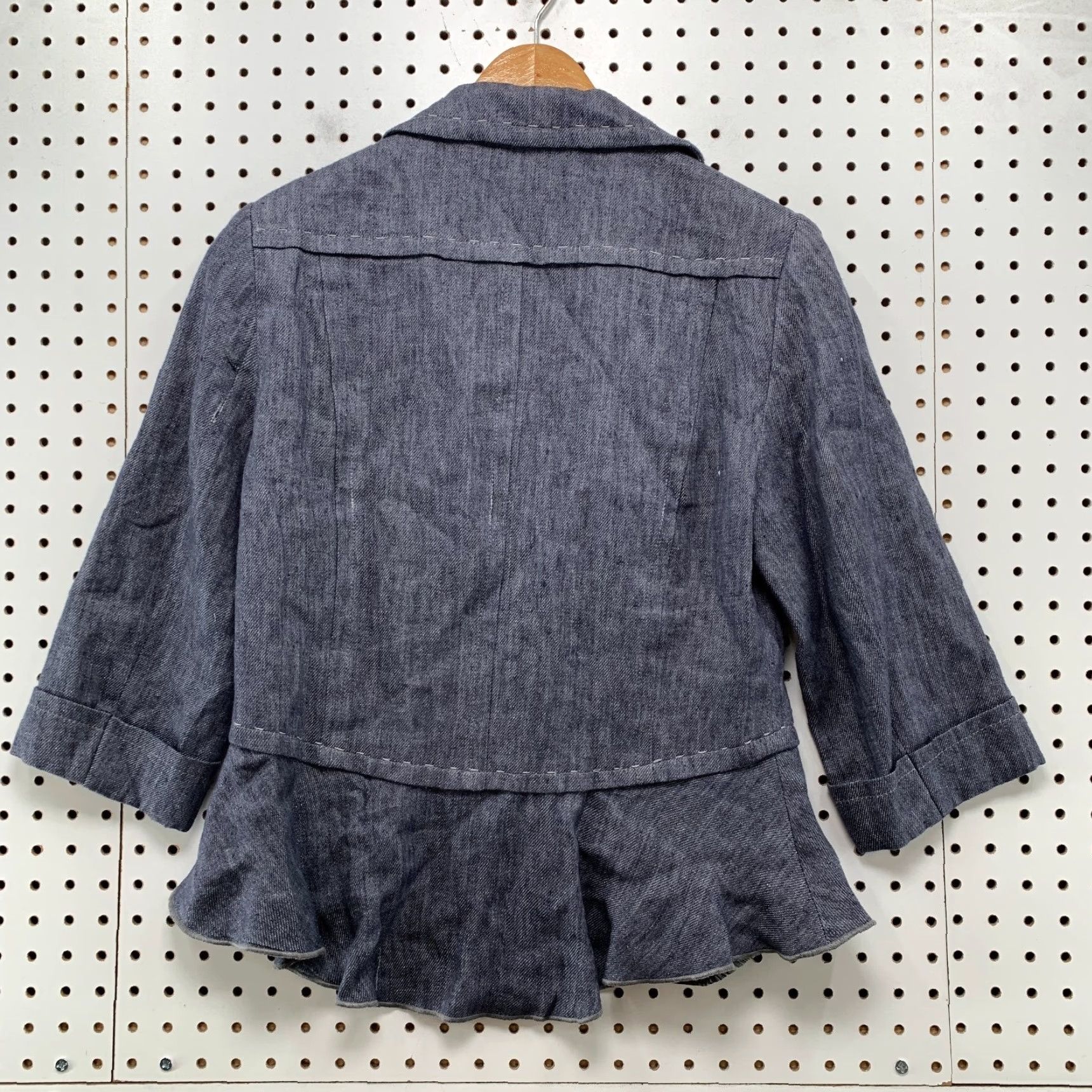 Anthropologie VINTAGE Anthropologie People Like Frank Linen Blazer Womens M Blue 3/4 Sleeve Shirt Blazer Womens Medium Blue 3/4 Sleeve Size M / US 6-8 / IT 42-44 - 2 Thumbnail
