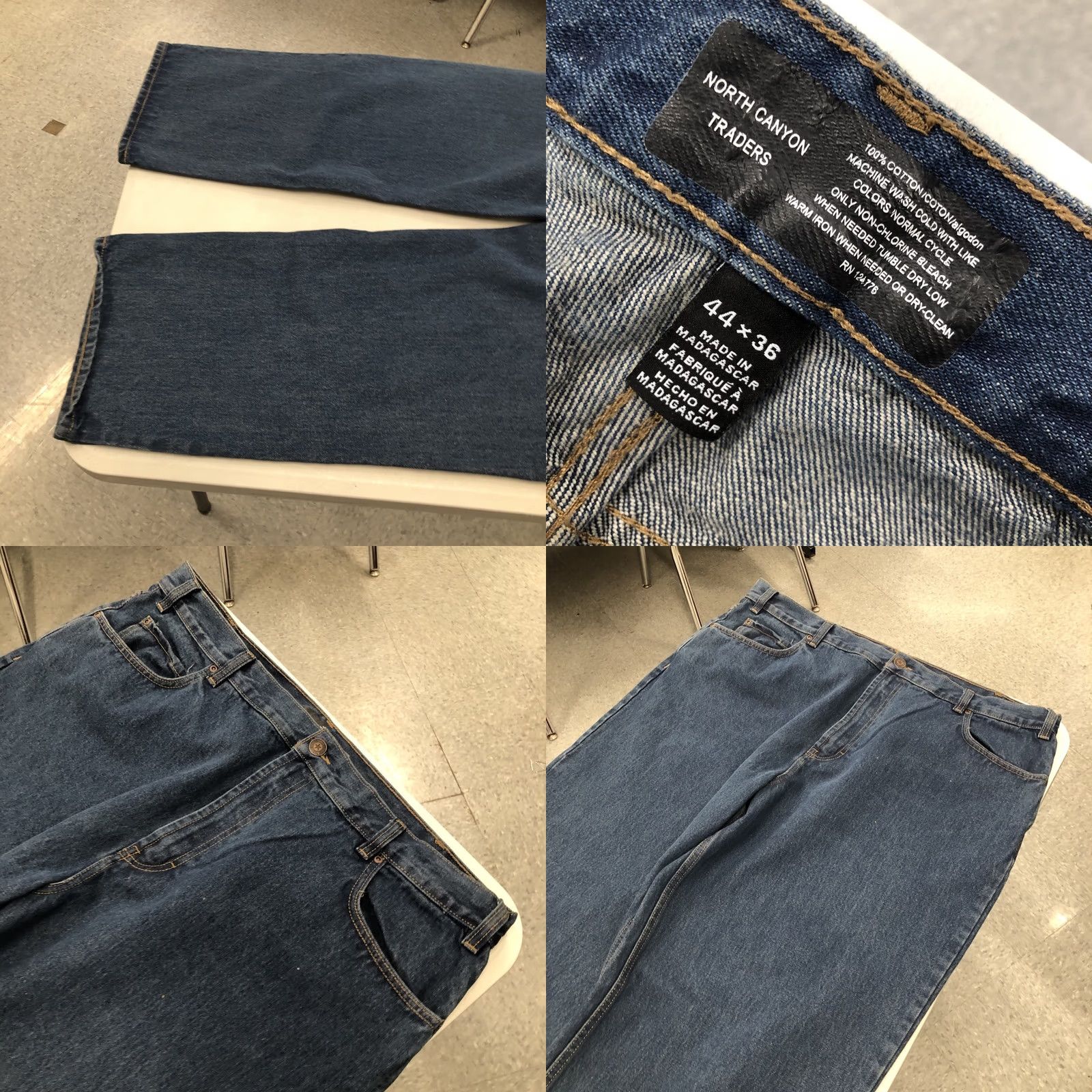 Vintage North Canyon Traders Jeans 5-Pocket 44"W x 34"L Blue Denim Bootcut Men’s Heavyweight Regular Rise 14.5" 100% Cotton Size US 44 / EU 60 - 8 Thumbnail