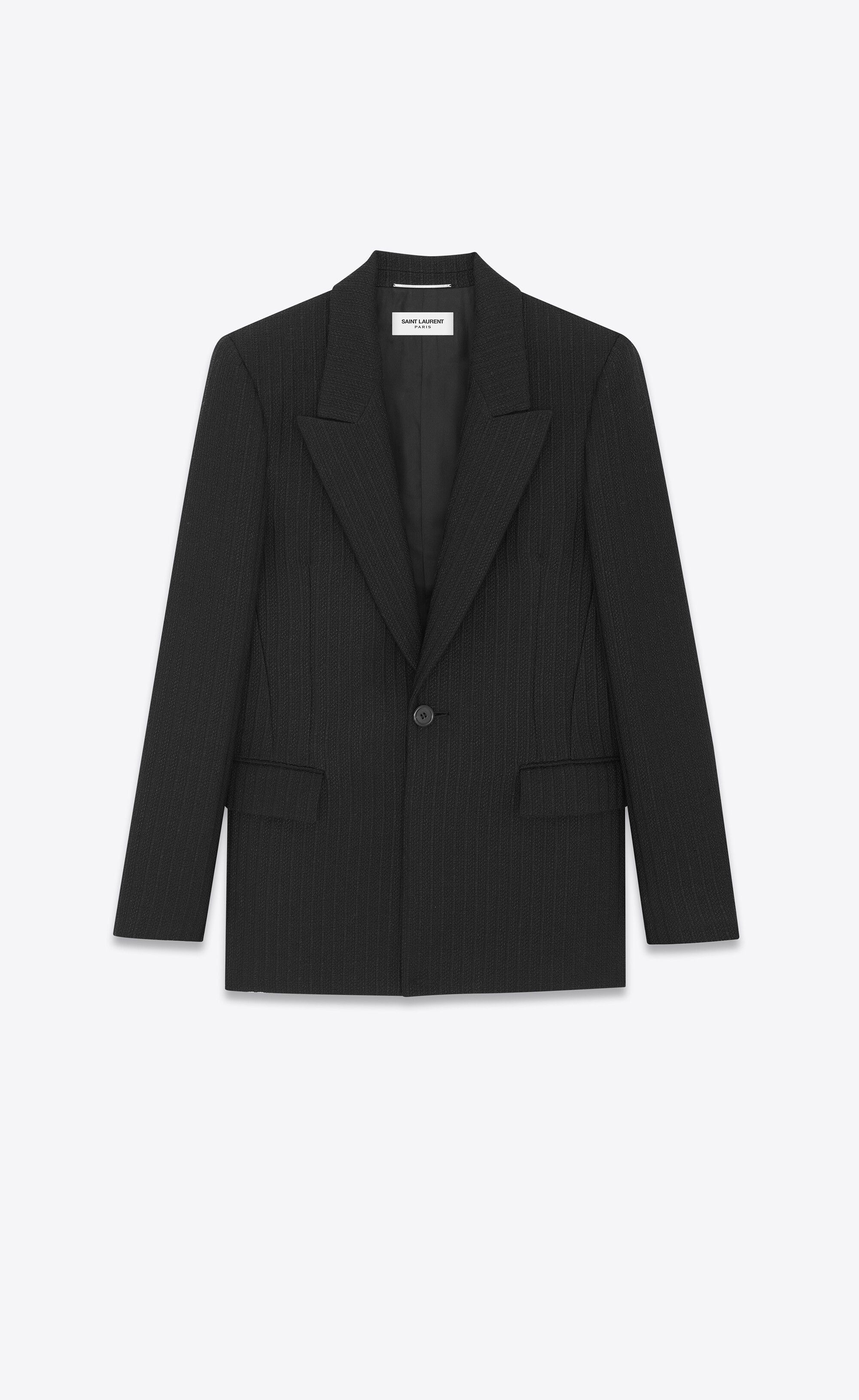 o1bcso1str0125 Single Breasted Jacket In Striped in Black