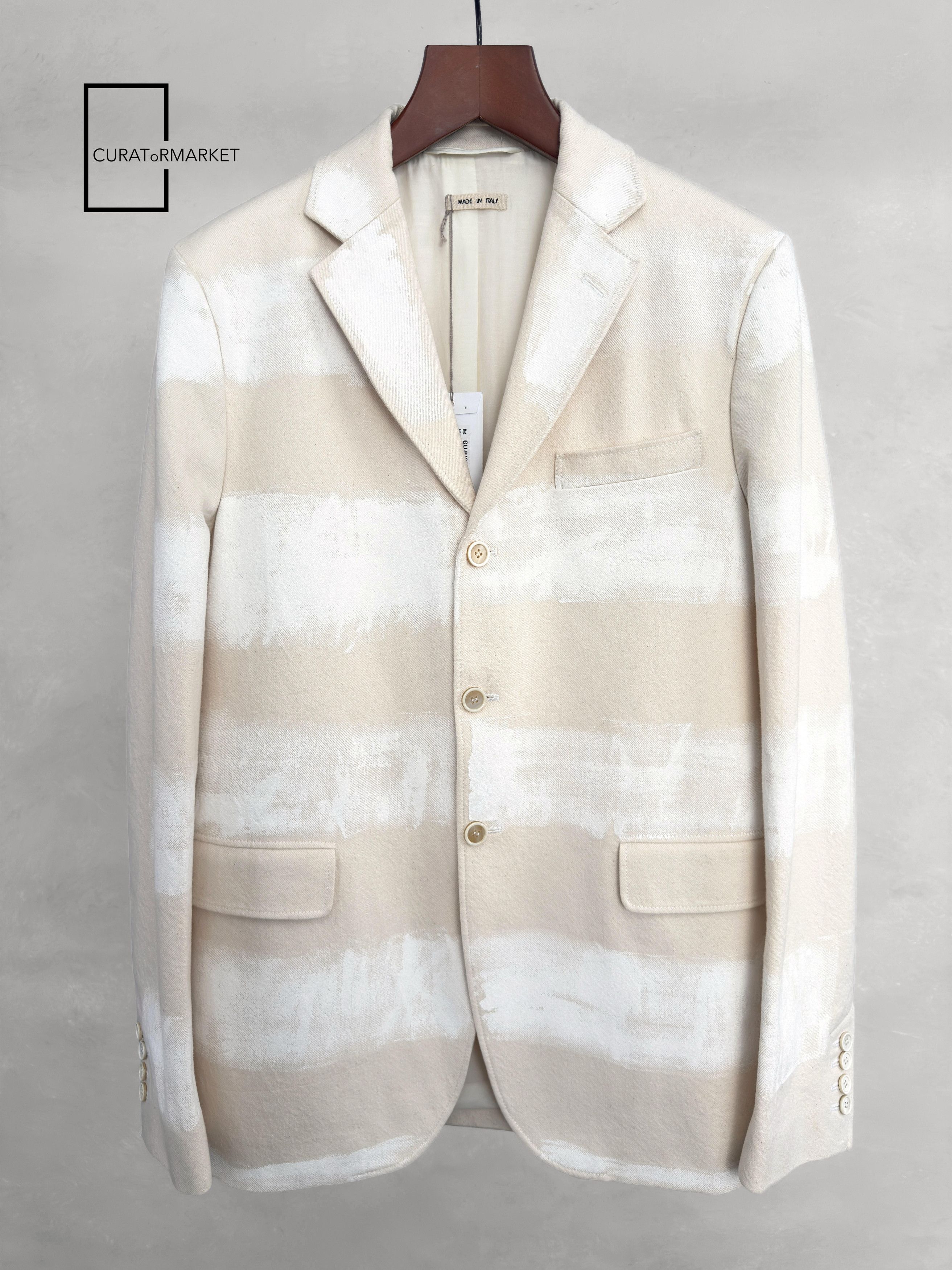 Marni EU48 Painted Stripes Brushed Artistic Contrast Blazer SS21 Size US M / EU 48-50 / 2 - 1 Thumbnail