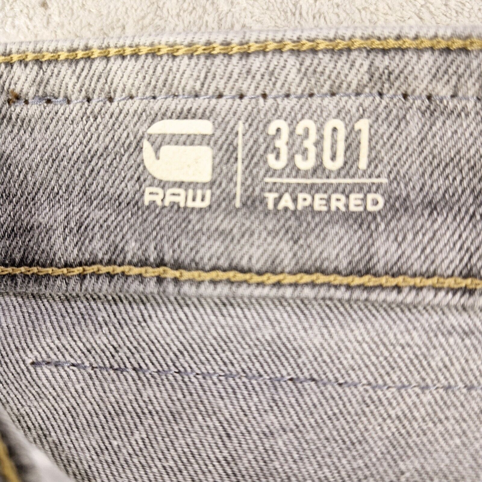 G-Star G-Star Raw 3301 Tapered Slim Men’s Gray Denim Jeans 36x32 Size US 36 / EU 52 - 10 Thumbnail