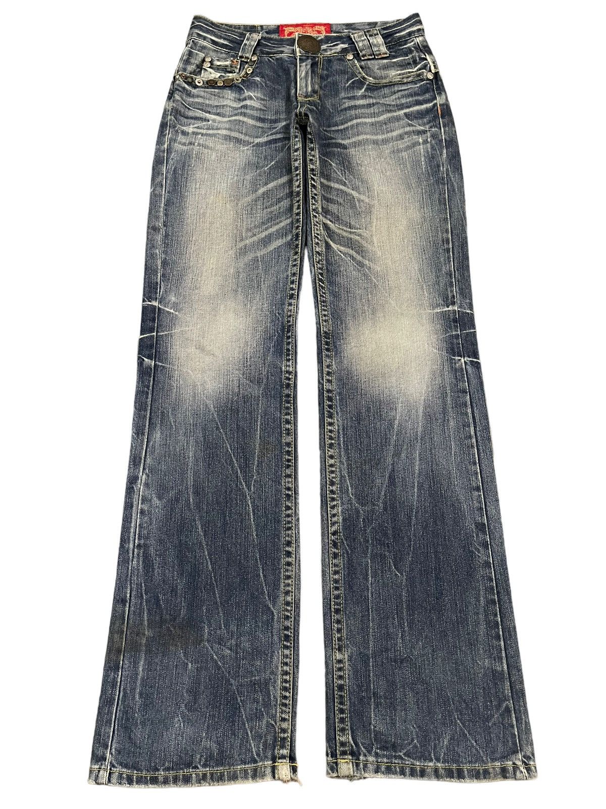 14th Addiction Vintage Japanese Brand Blue Thunder Wash Style Bootcut Jeans Size US 29 - 1 Thumbnail