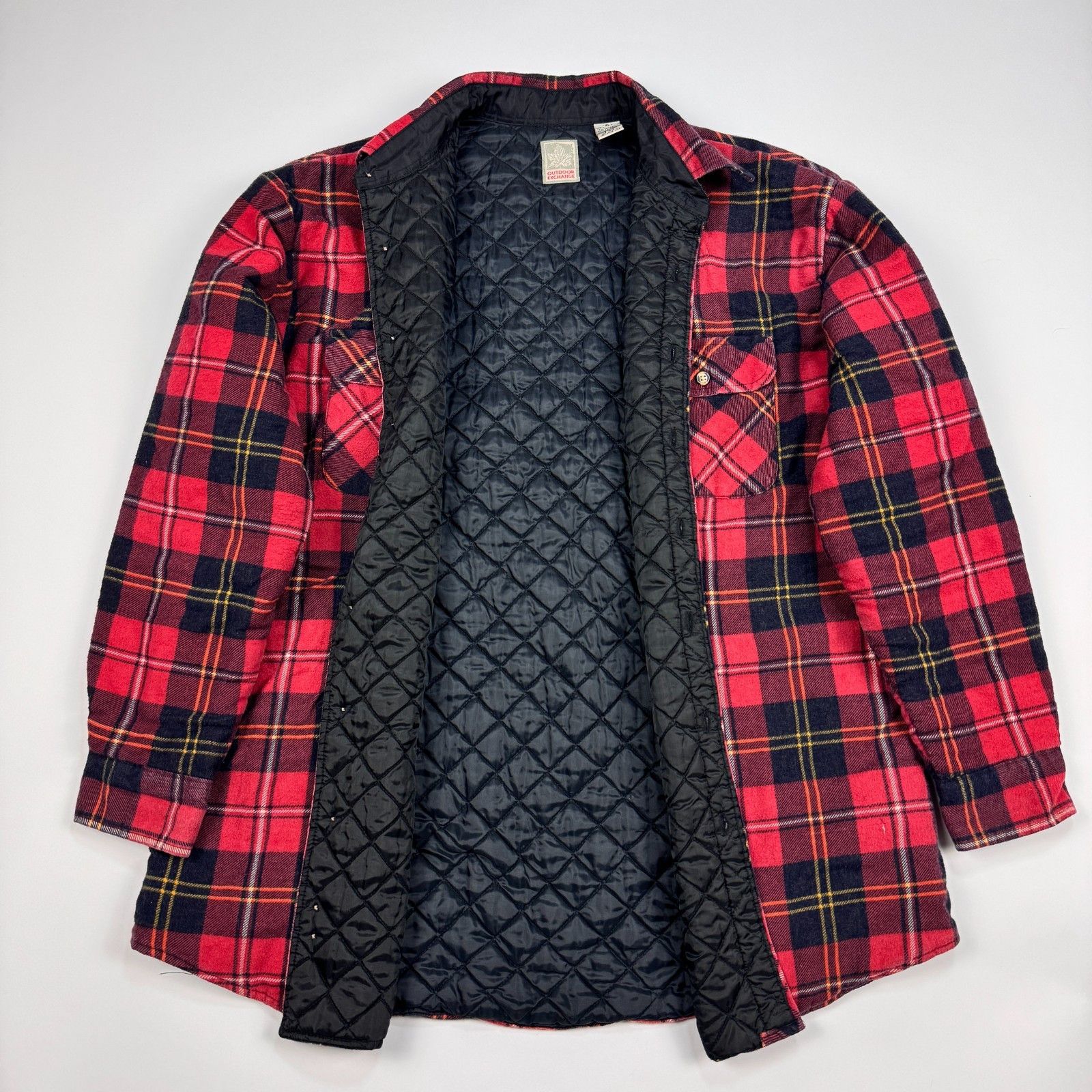 Flannel Quilted Lined Flannel Shacket Shirt Jacket Red Plaid Size US XL / EU 56 / 4 - 6 Thumbnail