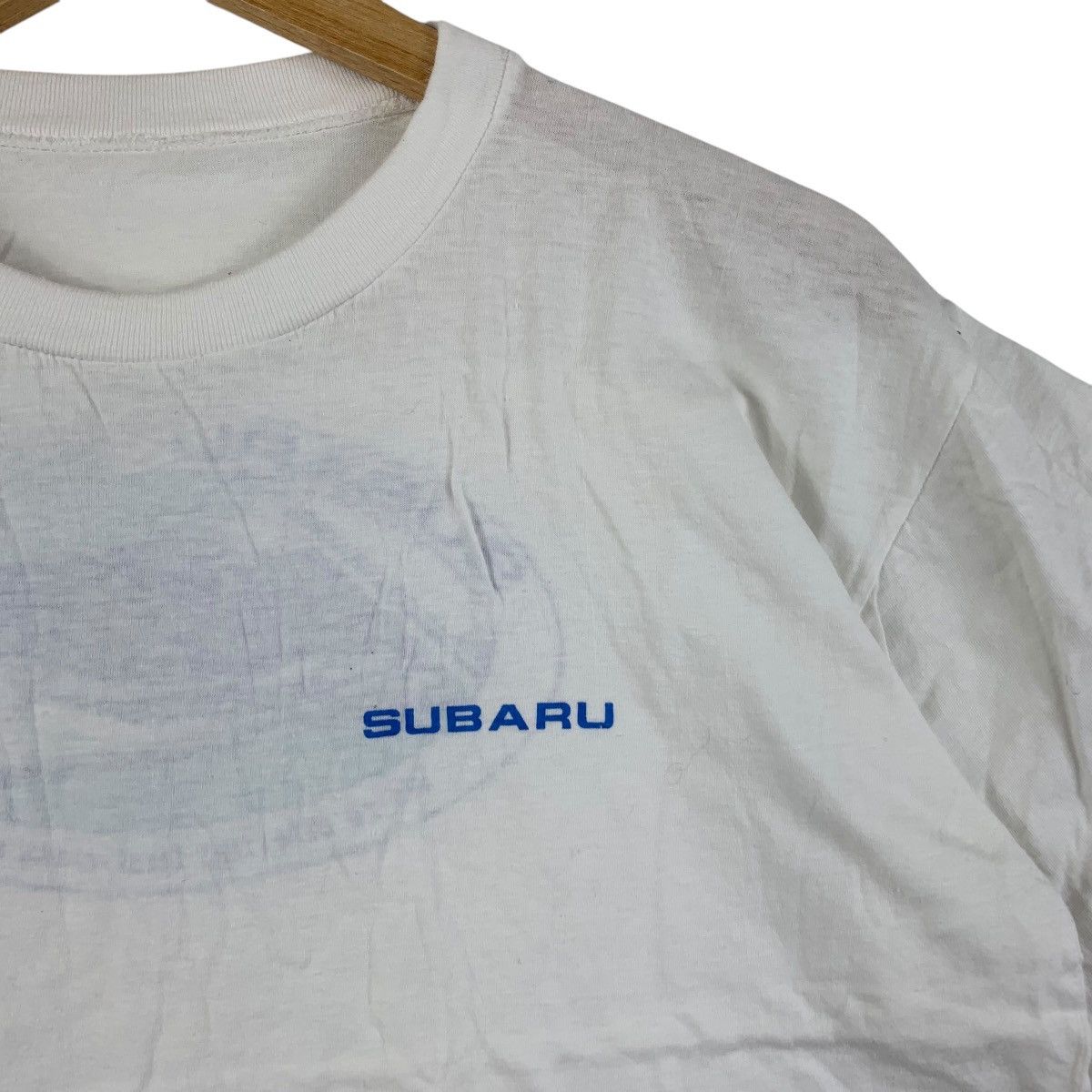 Vintage Vintage SUBARU SERVICE JAPAN Motorsport Racing Tee Shirt Size M / US 6-8 / IT 42-44 - 4 Thumbnail