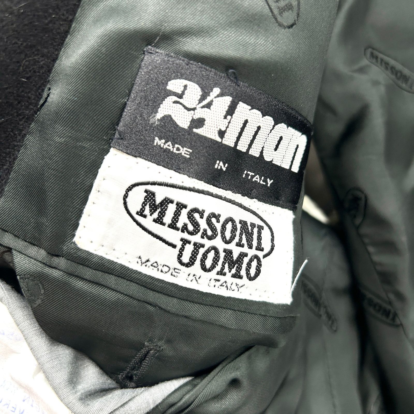 Missoni Vintage 90s Missoni Uomo Black Menswear Blazer Jacket Size 44R - 6 Thumbnail