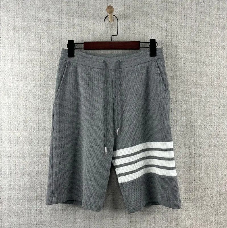 Thom Browne Thom Browne Gray Cotton Striped Shorts 0089 Size US 27 - 1 Thumbnail