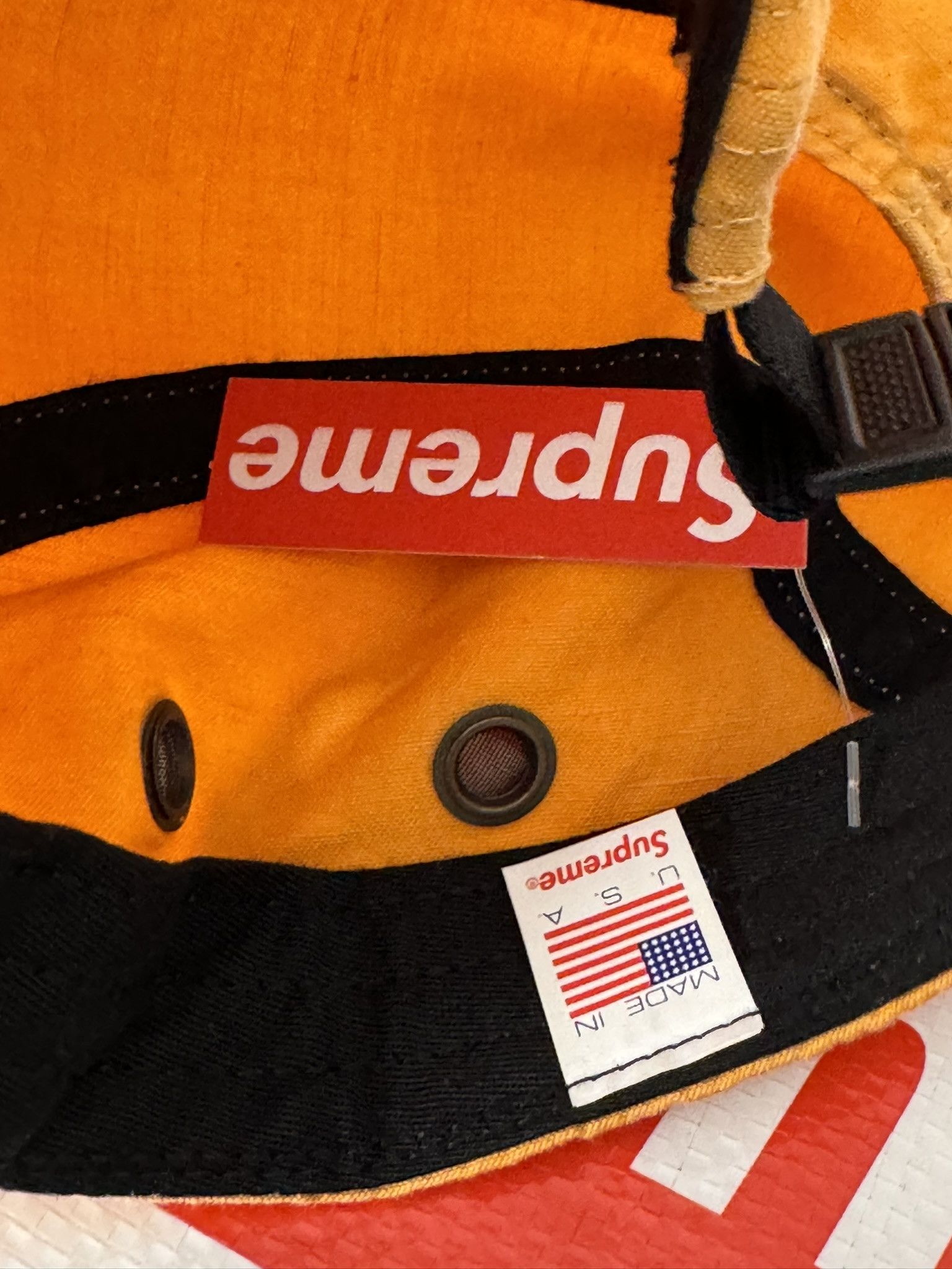 Supreme Washed Linen Camp Cap Gold ss 19