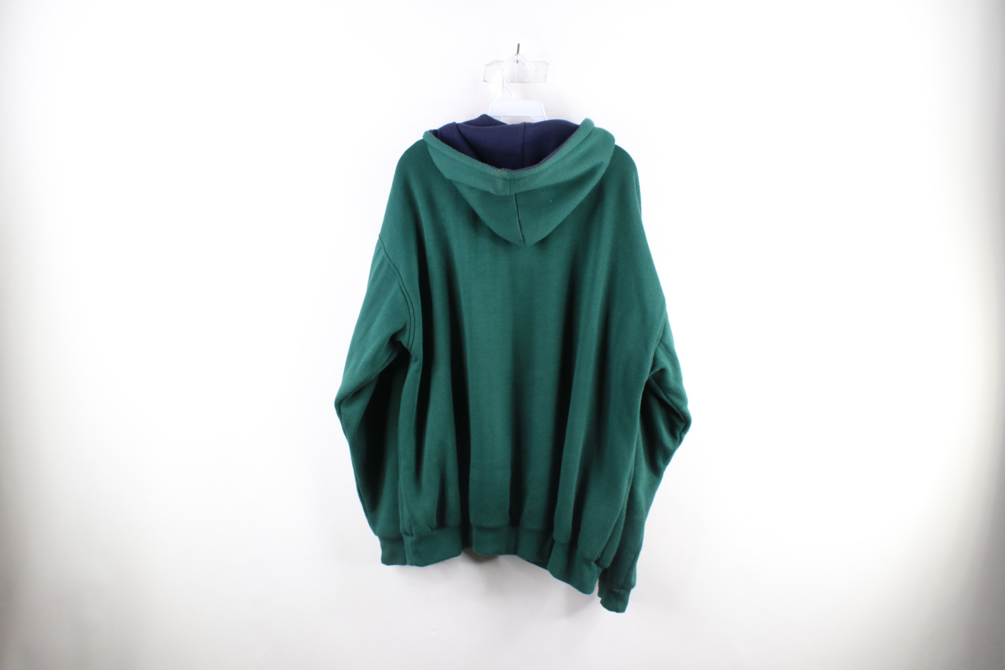 Vintage 90s Streetwear Waffle Knit Lined Hoodie Green