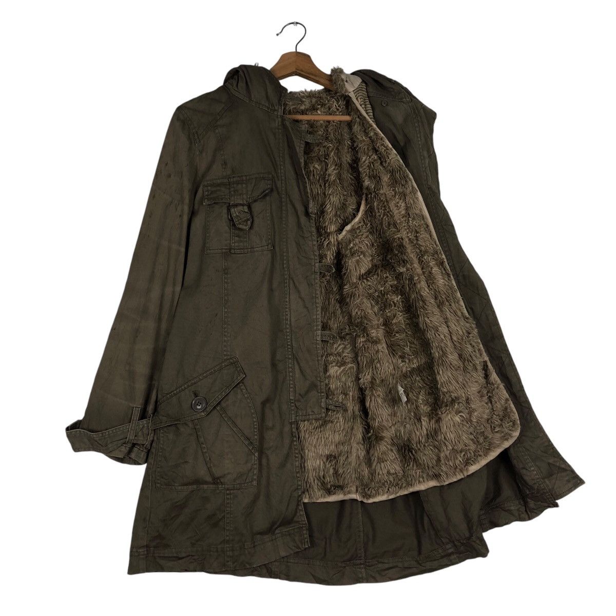 Japanese Brand 📌Mk Klein+ Parka Jacket Military Mink Fur Shearling Blanket Size US M / EU 48-50 / 2 - 13 Thumbnail