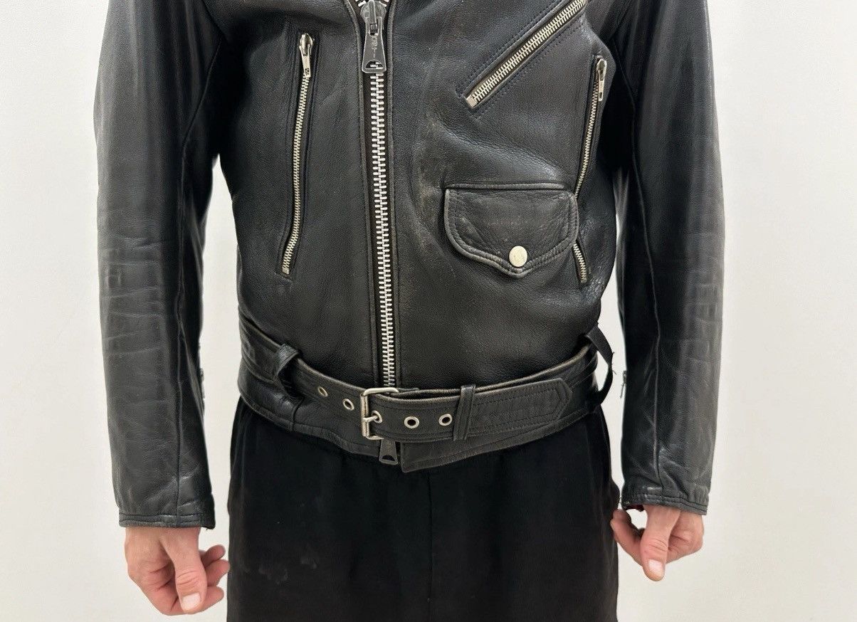 Other Vintage 1980s Mens Leather Biker Moto Jacket Rare Black Size US S / EU 44-46 / 1 - 7 Thumbnail