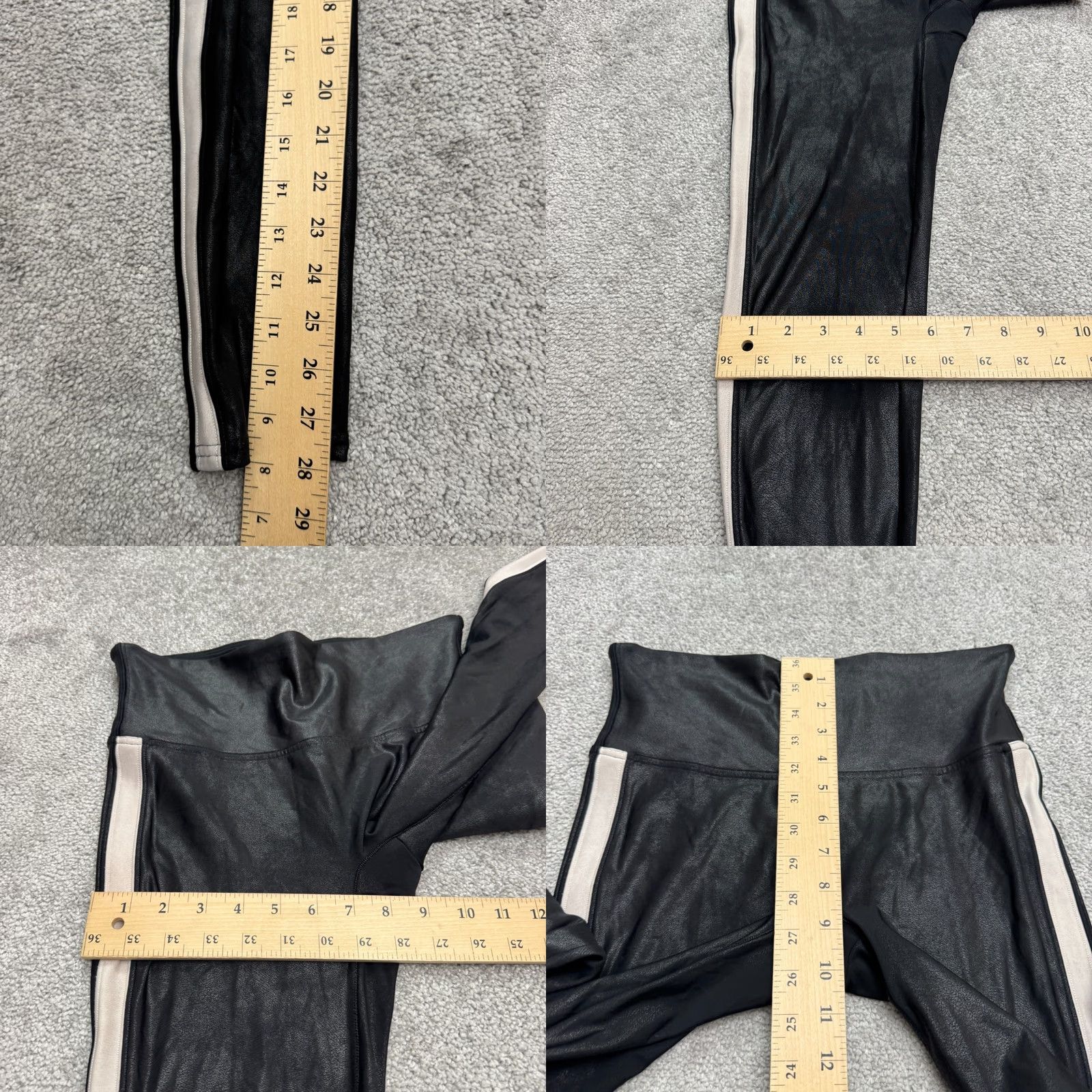 Spanx Spanx Leggings Womens Medium Black White Side Striped Mid Rise Slim Type: Leggings Size 32" / US 10 / IT 46 - 9 Thumbnail