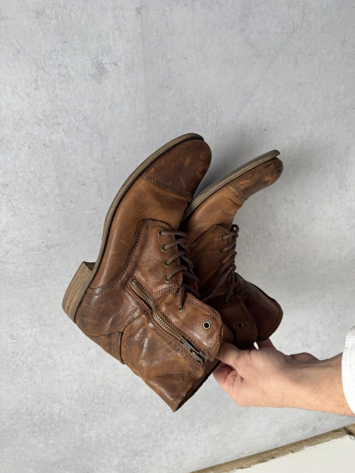 Japanese Brand Vintage Guildi Style Y2k Distressed Leather Anckle Boot Size US 10 / IT 40 - 6 Thumbnail