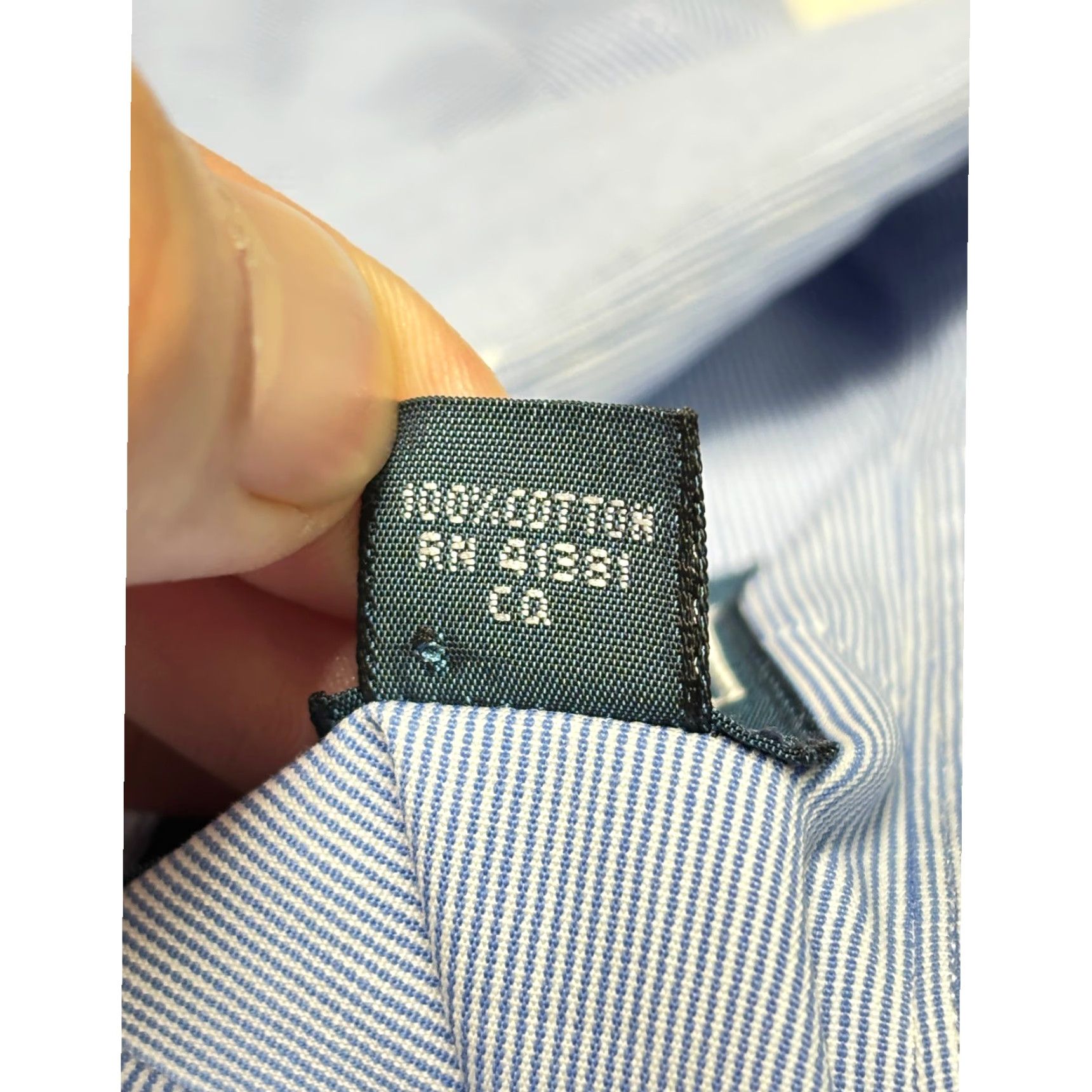 Polo Ralph Lauren Polo Ralph Lauren Dress Shirt Men 16.5 32/33 Custom Fit Pinstripe Blue Button-Up Non-Iron Long Sleeve 100% Cotton Reg Men Versatile Workwear Casual Size 46R - 5 Thumbnail