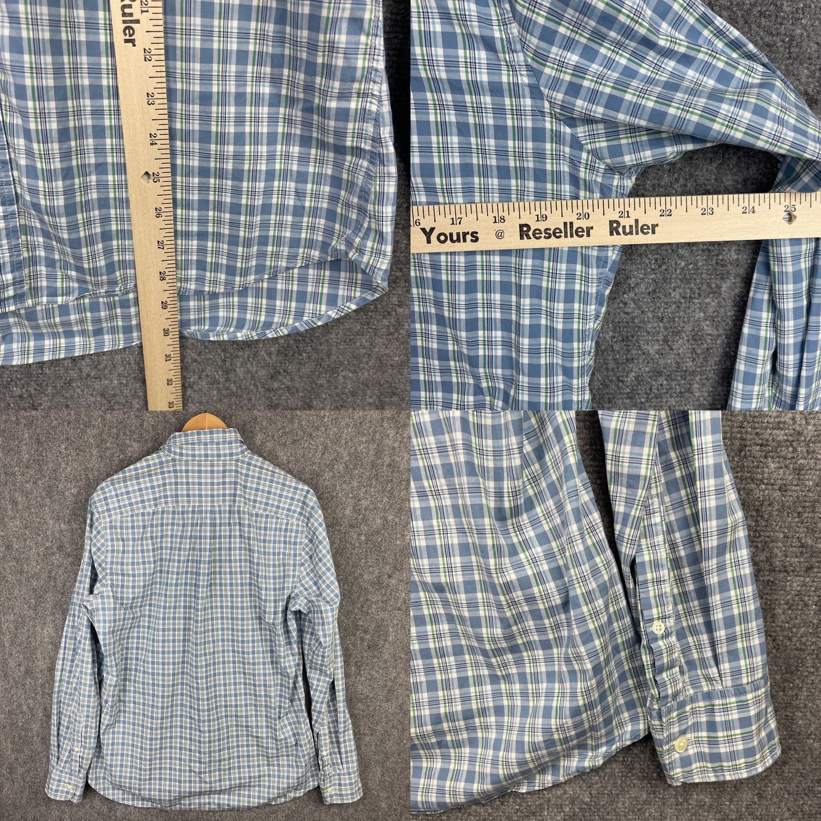 Vintage J. Press Shirt Mens Large Blue Button-Down Long Sleeve Check Pattern Size US L / EU 52-54 / 3 - 8 Thumbnail