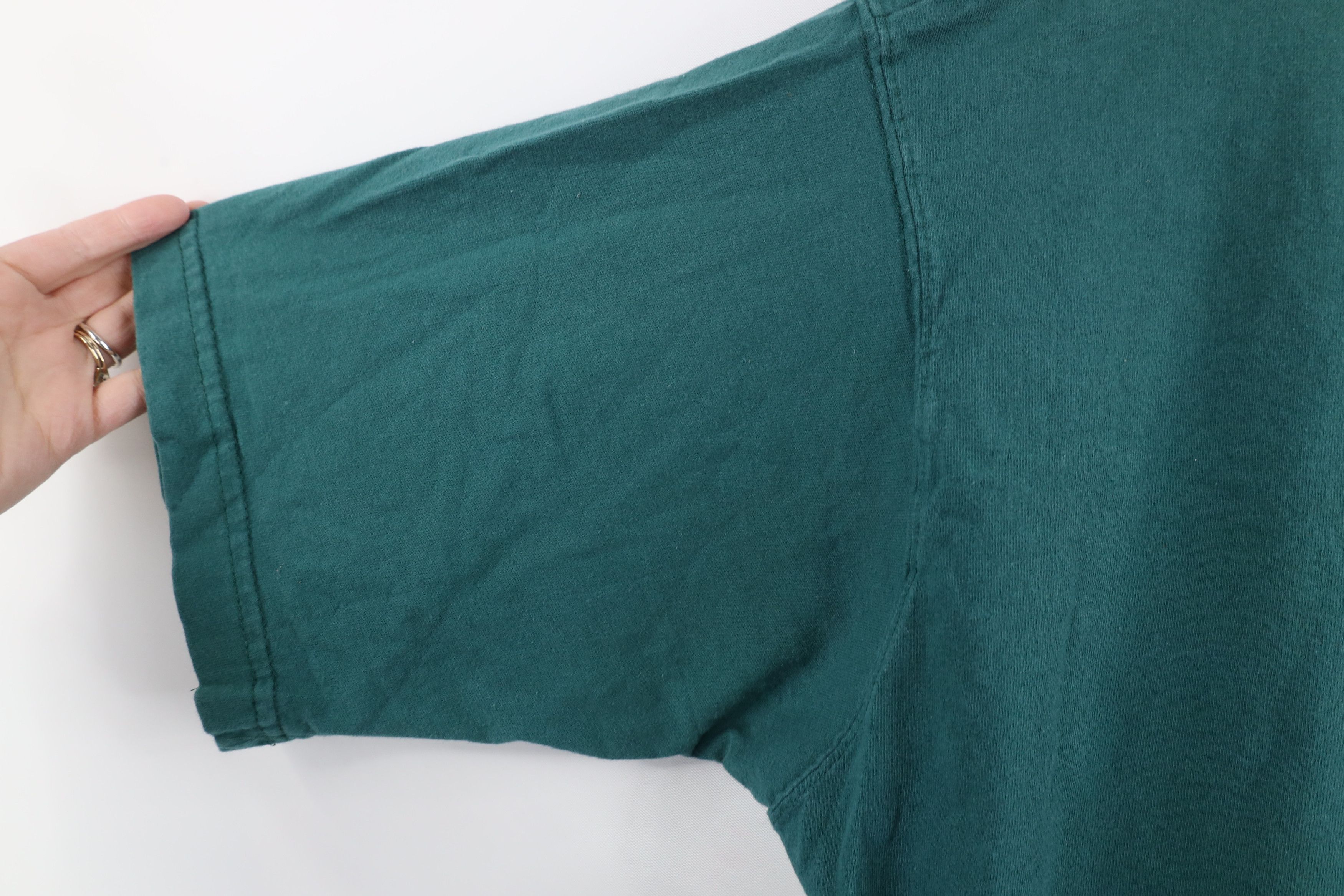 Vintage Vintage 90s Streetwear Blank Baggy Fit Cotton T-Shirt Green Size US L / EU 52-54 / 3 - 4 Thumbnail