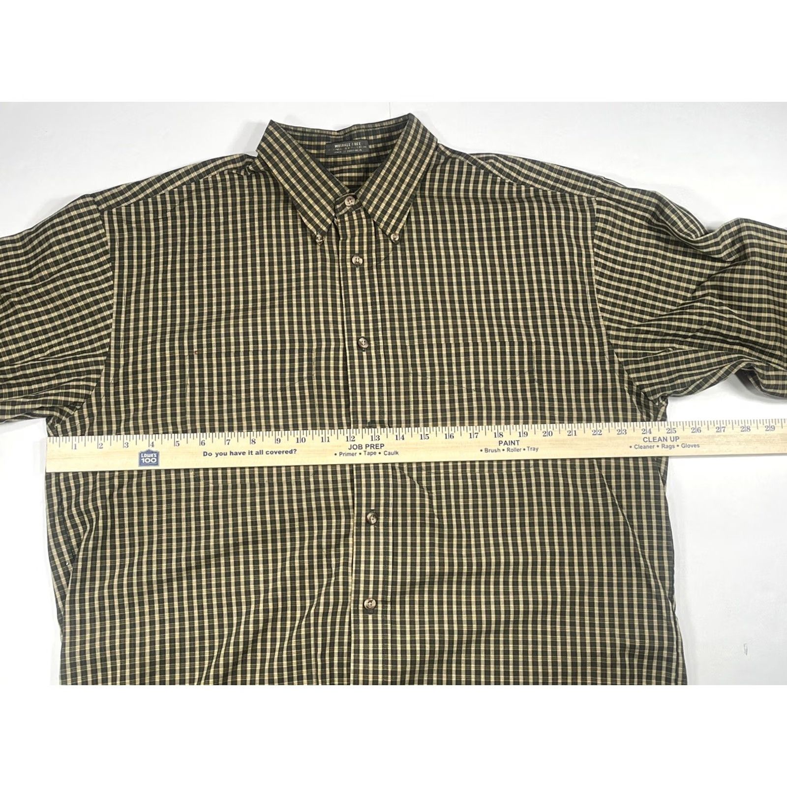 Van Heusen Van Heusen Dress Shirt Multicolor Check Button Up Long Sleeve Mens L 16-16 1/2 Wrinkle Free Shirt Size 42R - 6 Thumbnail