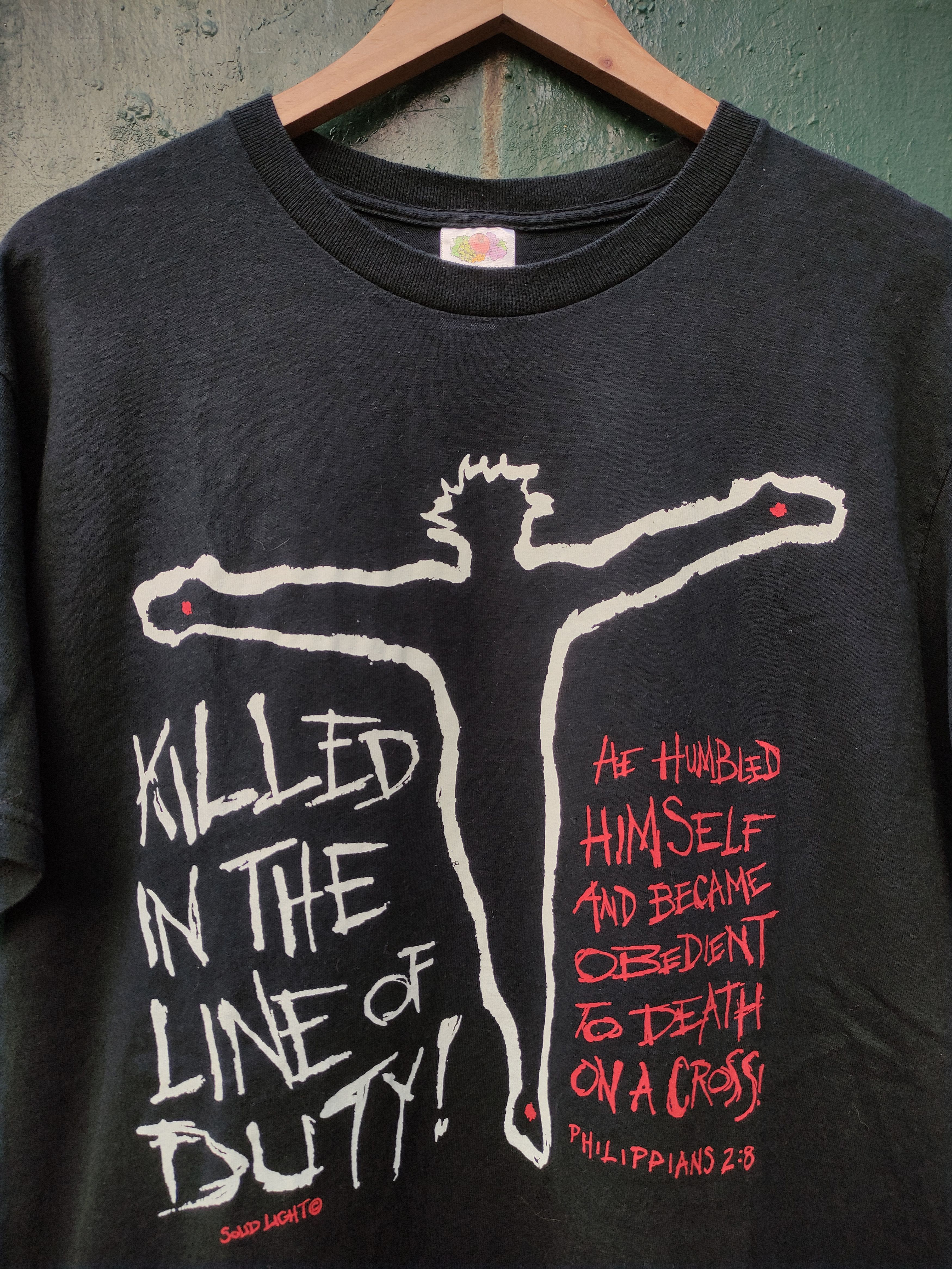 Vintage Vintage Jesus Philippians 2:8 Killed in the Line of Duty Size US L / EU 52-54 / 3 - 3 Thumbnail