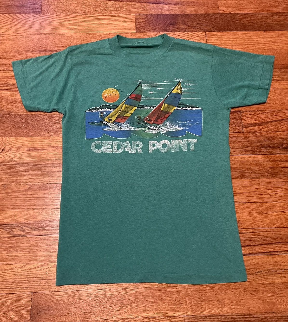 Vintage Vintage 80s Cedar Point Amusement Park T Shirt Size US S / EU 44-46 / 1 - 1 Thumbnail