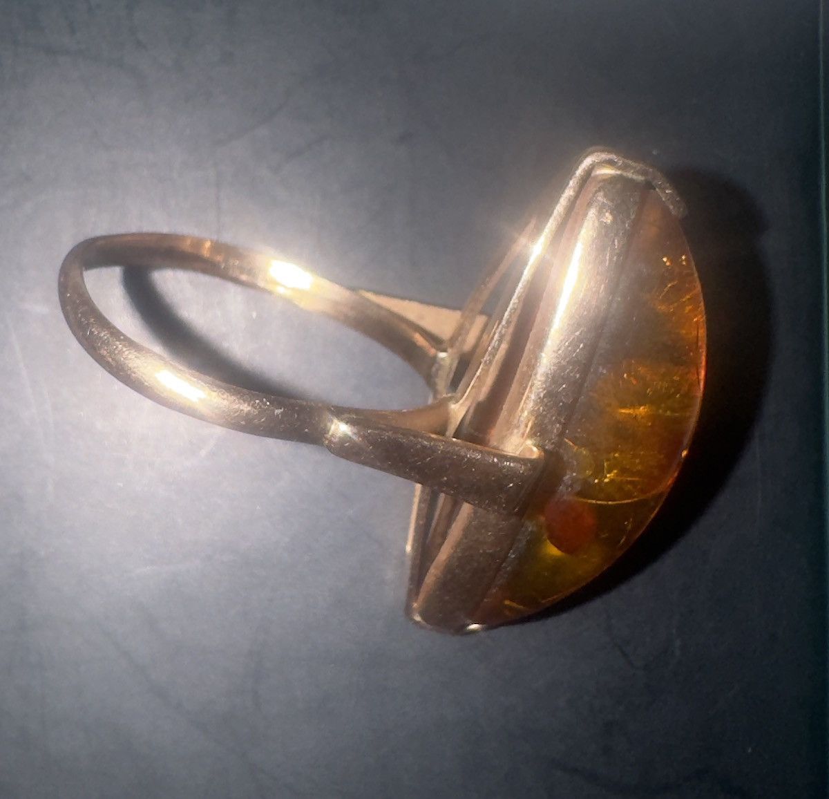 Other Beautiful USSR 583 Gold amber ring Size ONE SIZE - 3 Thumbnail